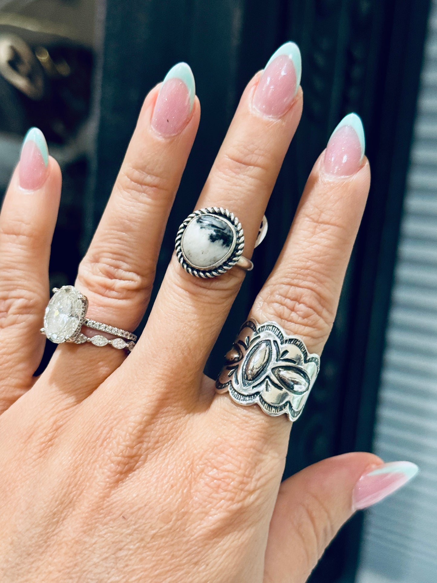 White Buffalo Ring Sz5.5