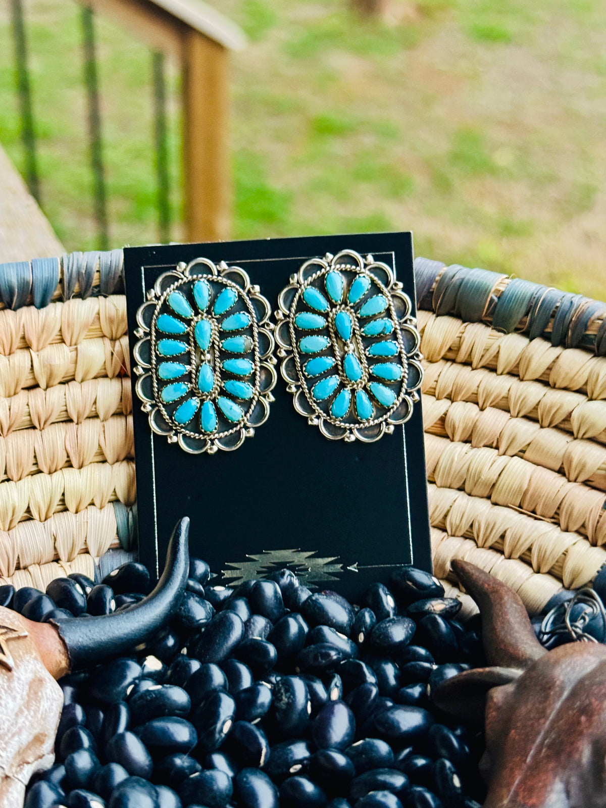 Turquoise Cluster Earrings