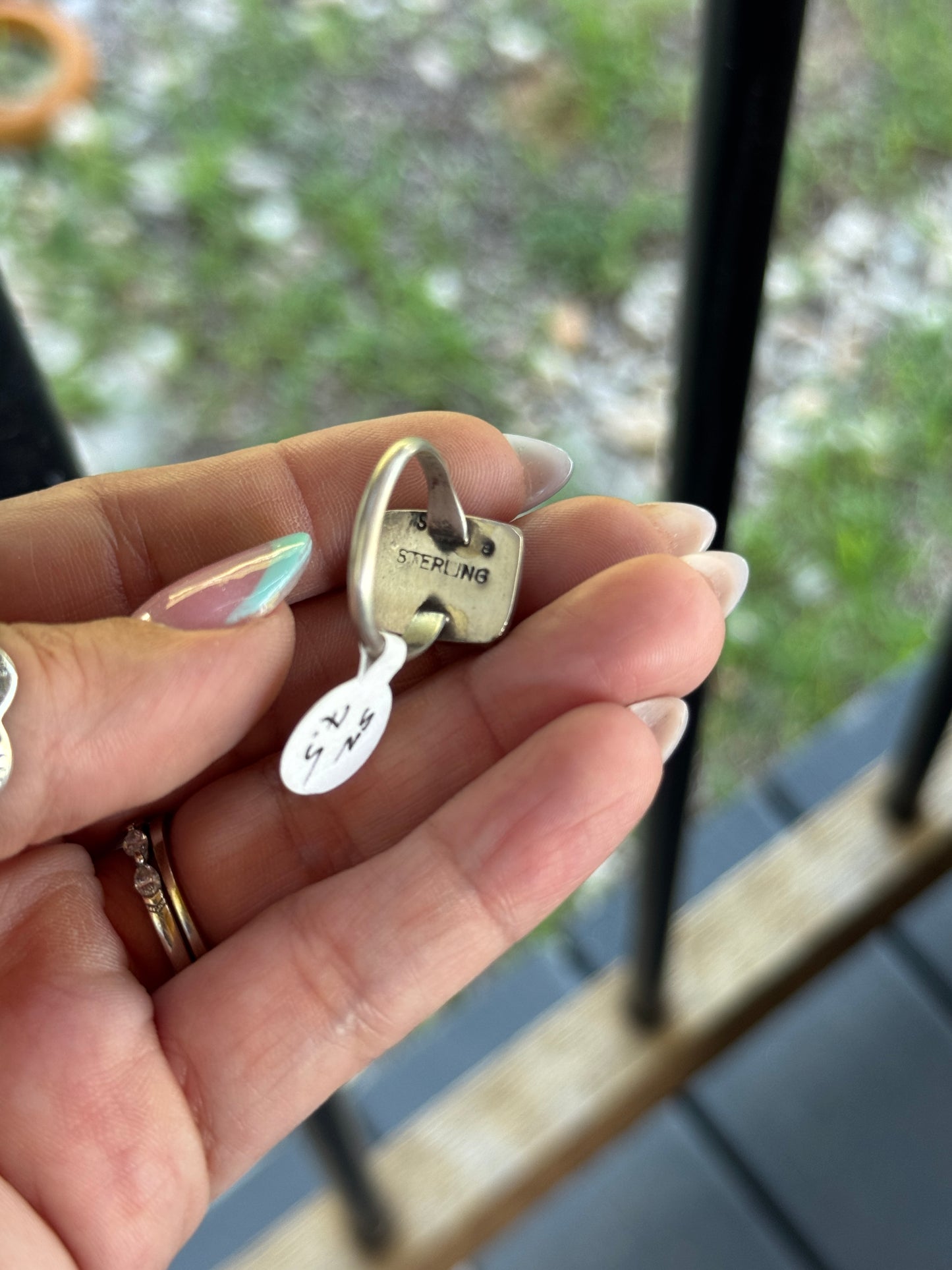 White Buffalo Ring Sz7.5