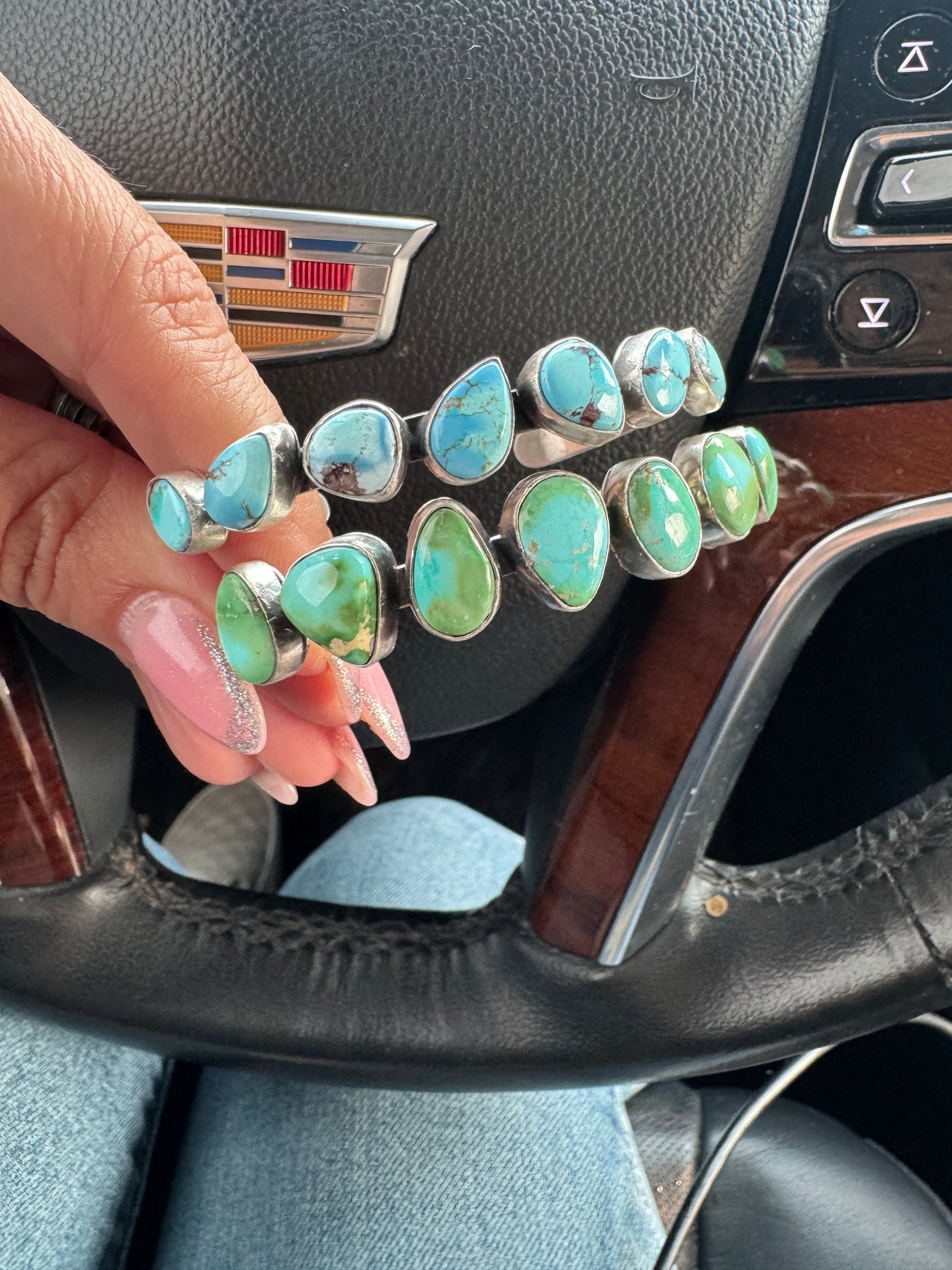 7 stone sonoran turquoise chunky cuff
