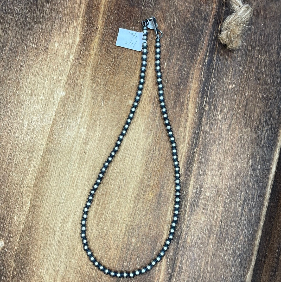 4mm Sterling Navajo Pearls