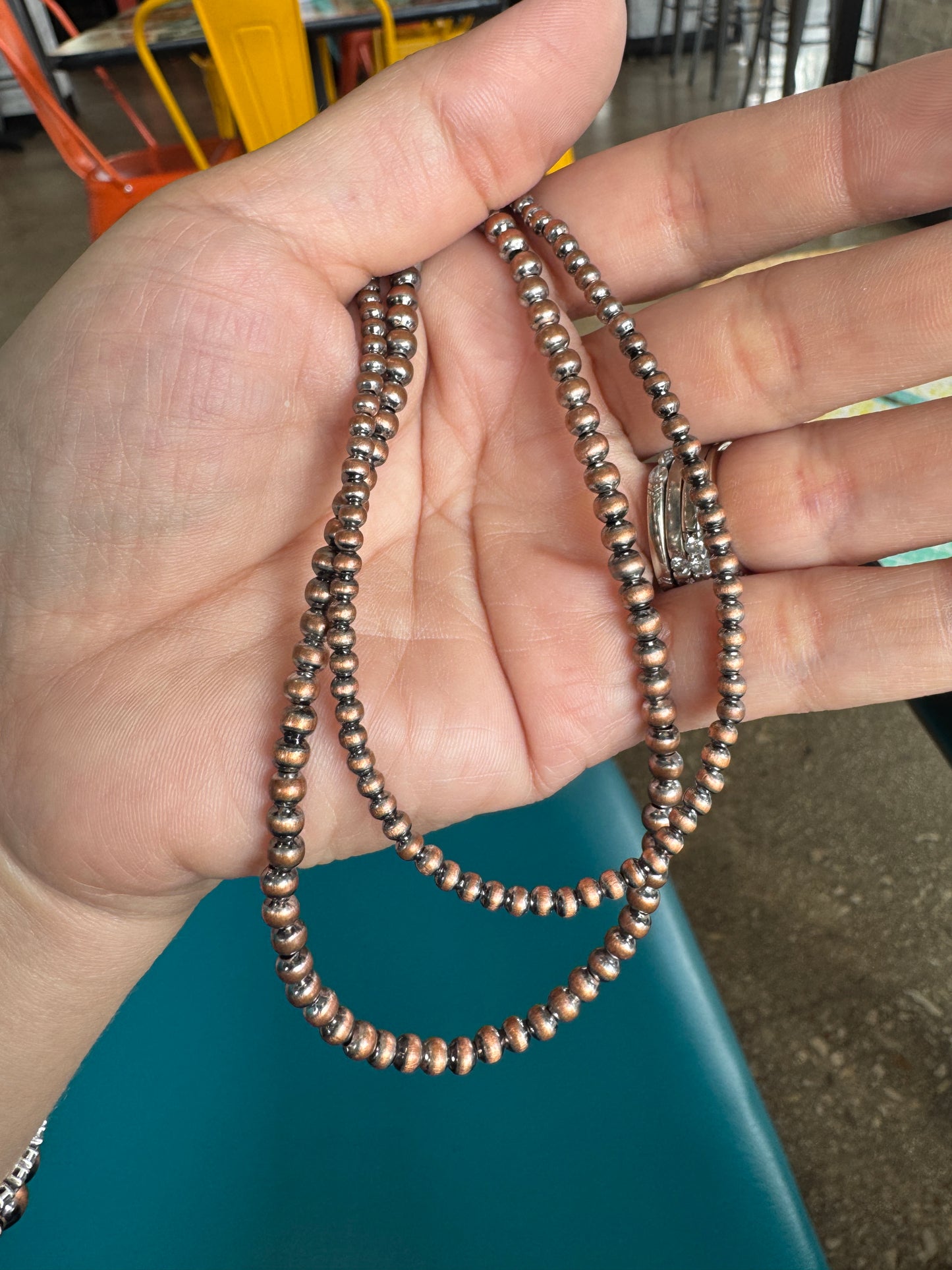 Copper Pearl Necklaces 4mm