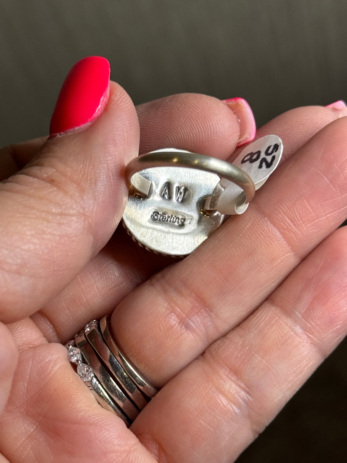 White Buffalo Ring sz8
