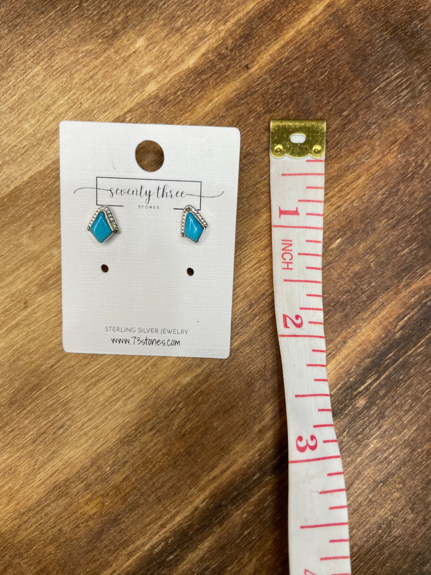 Small Turquoise Diamond Stud
