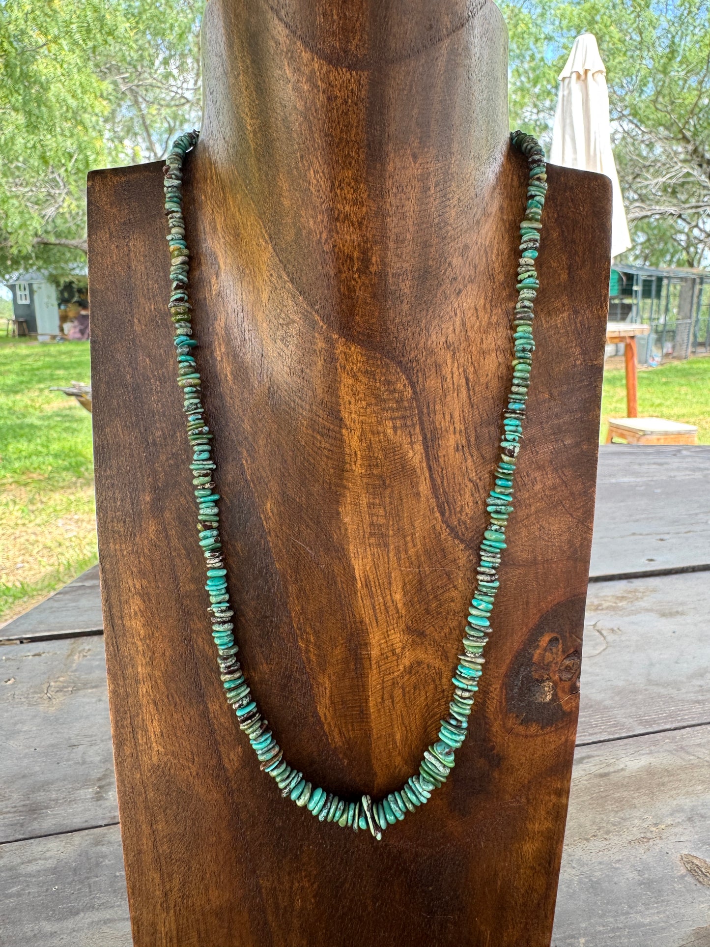 Green Turquoise Chip Necklace