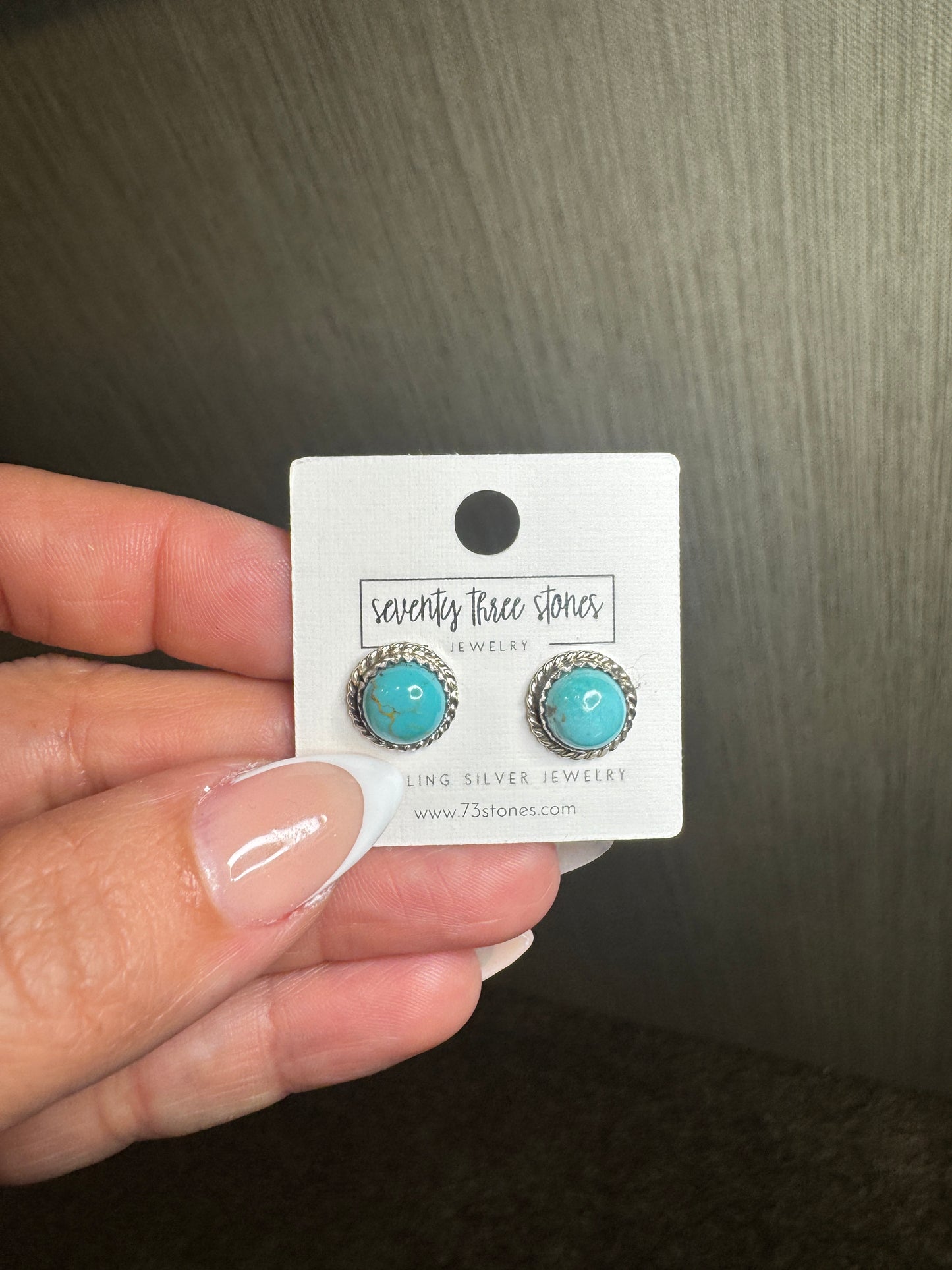 Turquoise 8mm Round Studs