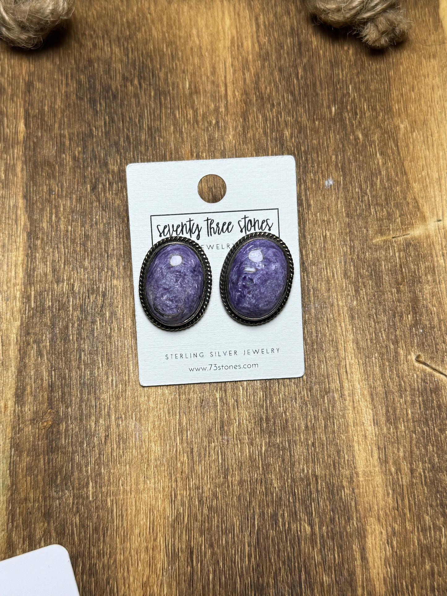 Charoite vintage earrings