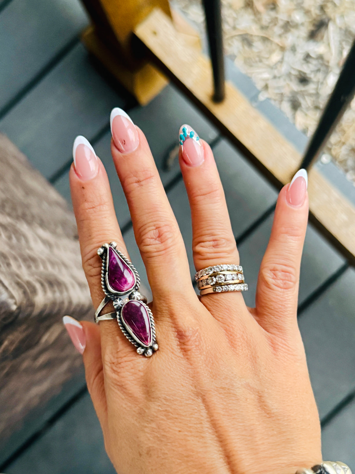 Purple Spiny Adjustable Ring