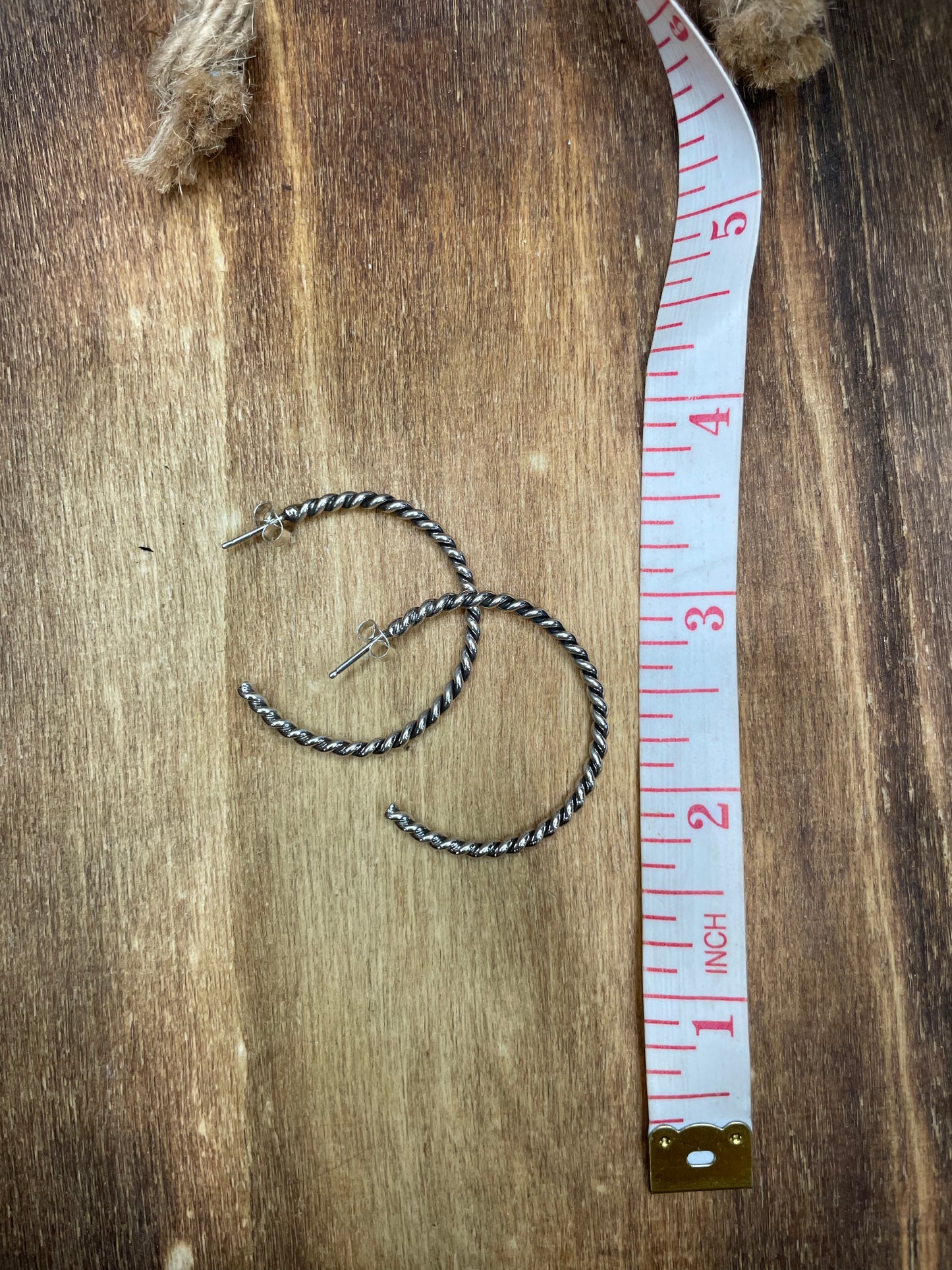 1.25” Twist wire hoops (sterling silver)