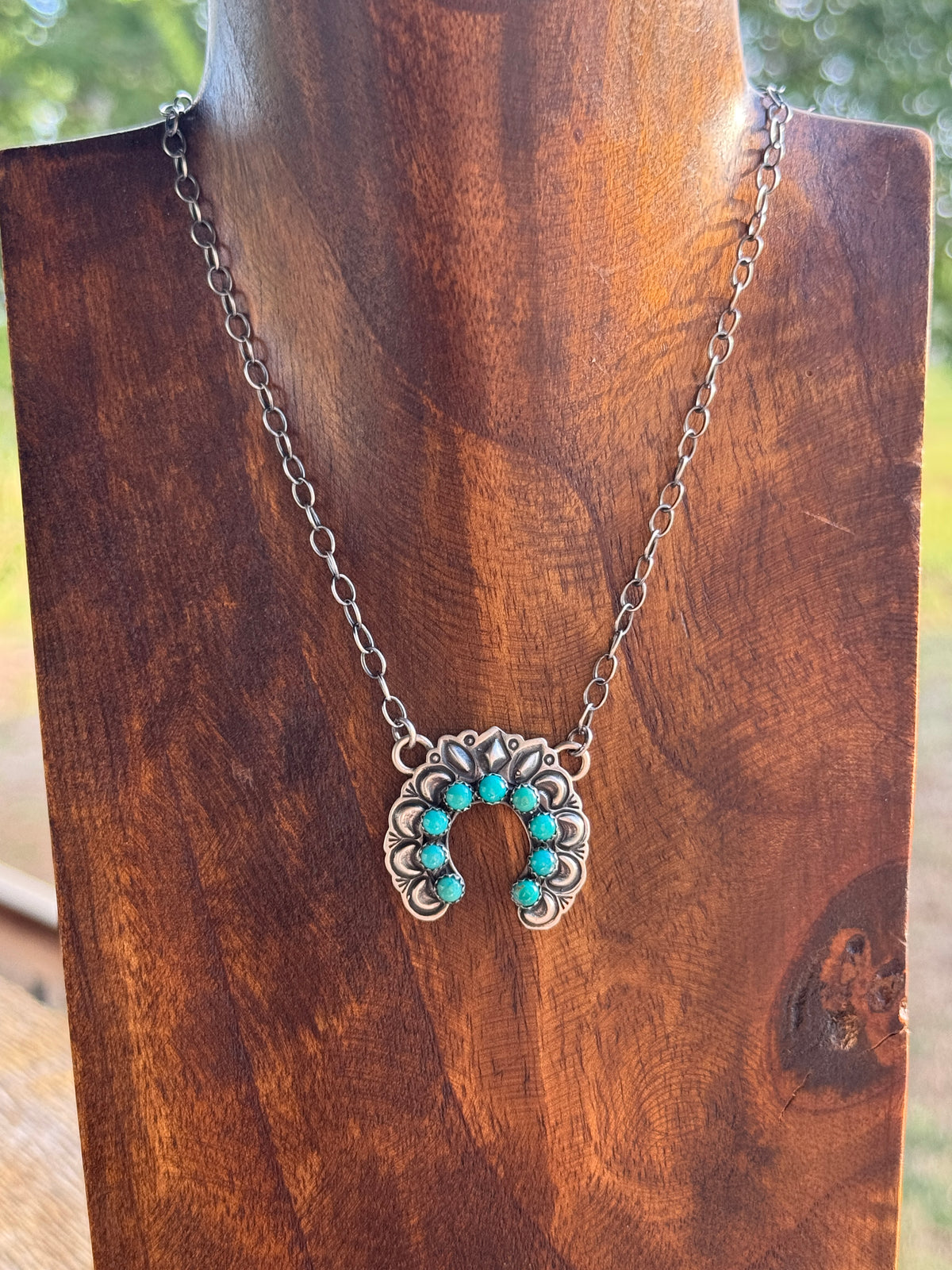Kingman Naja Turquoise Bar Necklace
