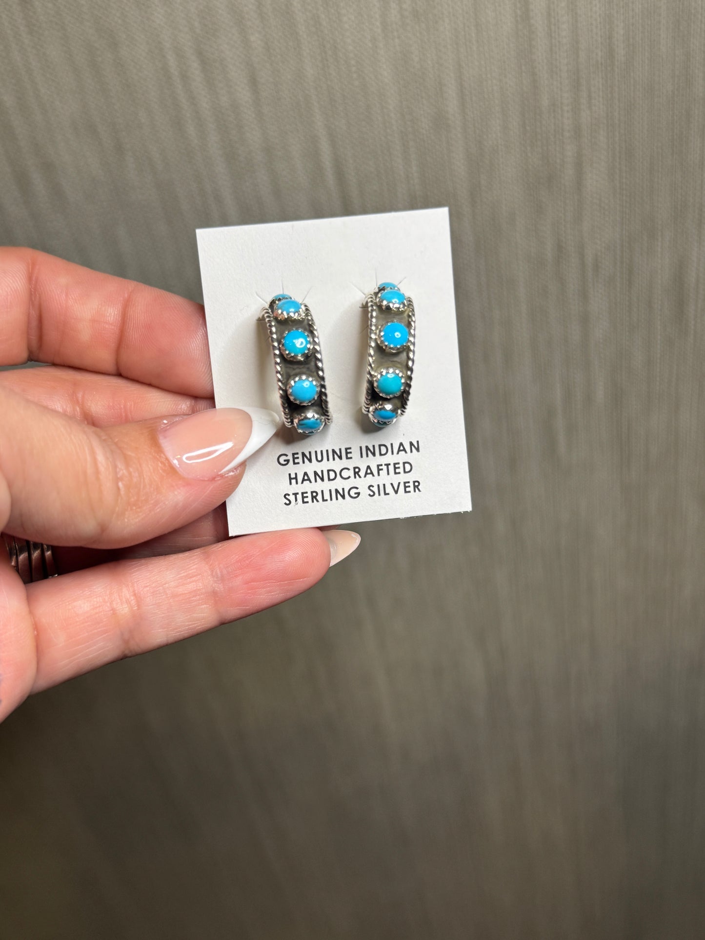 Kingman Turquoise Hoops 1"