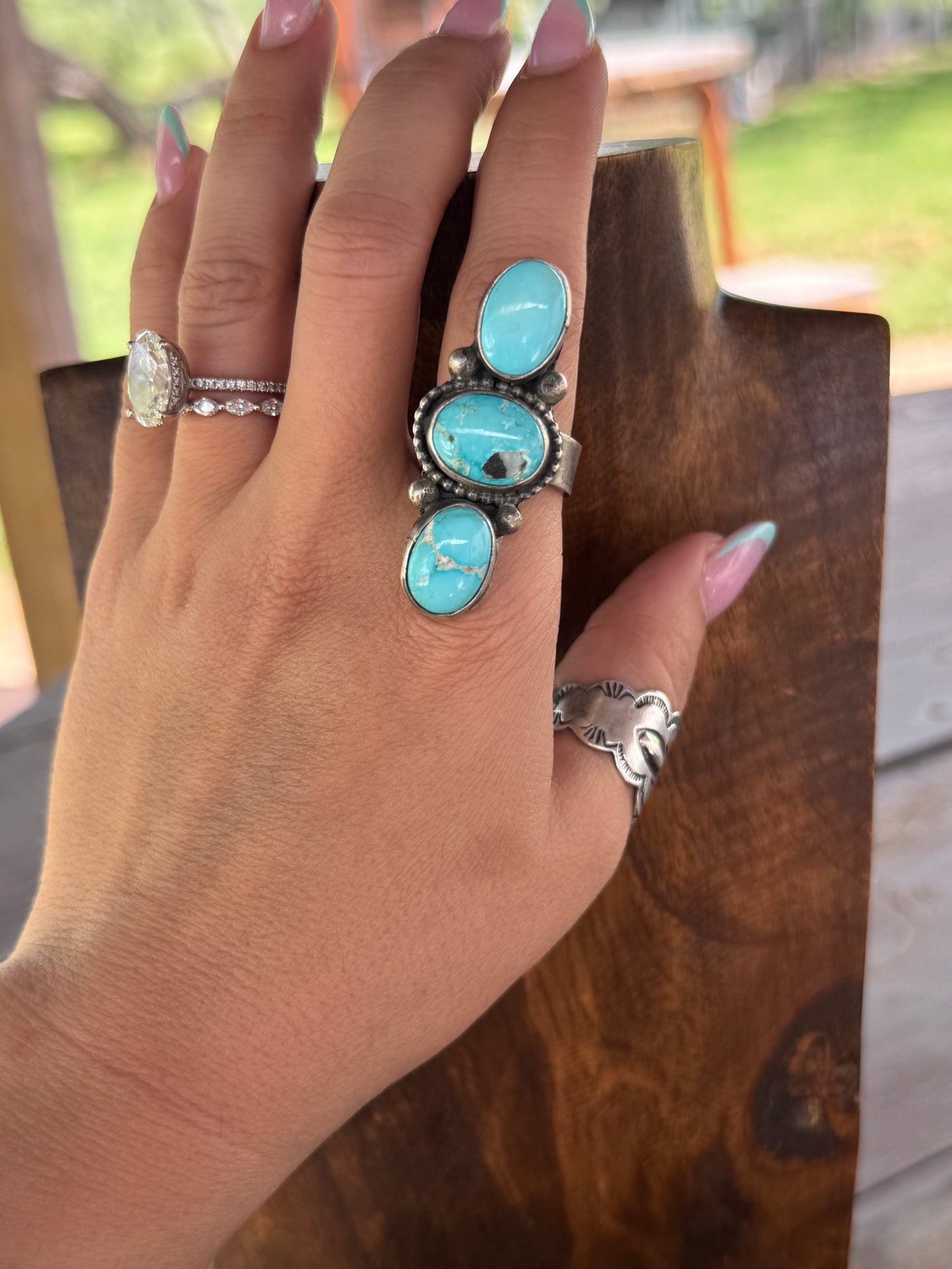 3 Stone Adjustable Ring