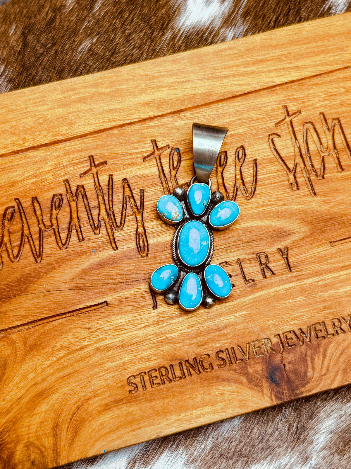 Sonoran Turquoise 7 Stone Pendant, Kathleen Livingston