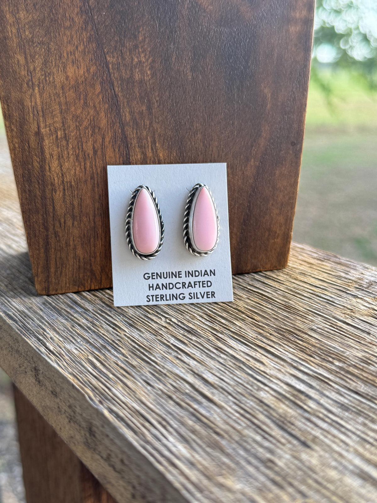 Pink Conch Long teardrop Earrings