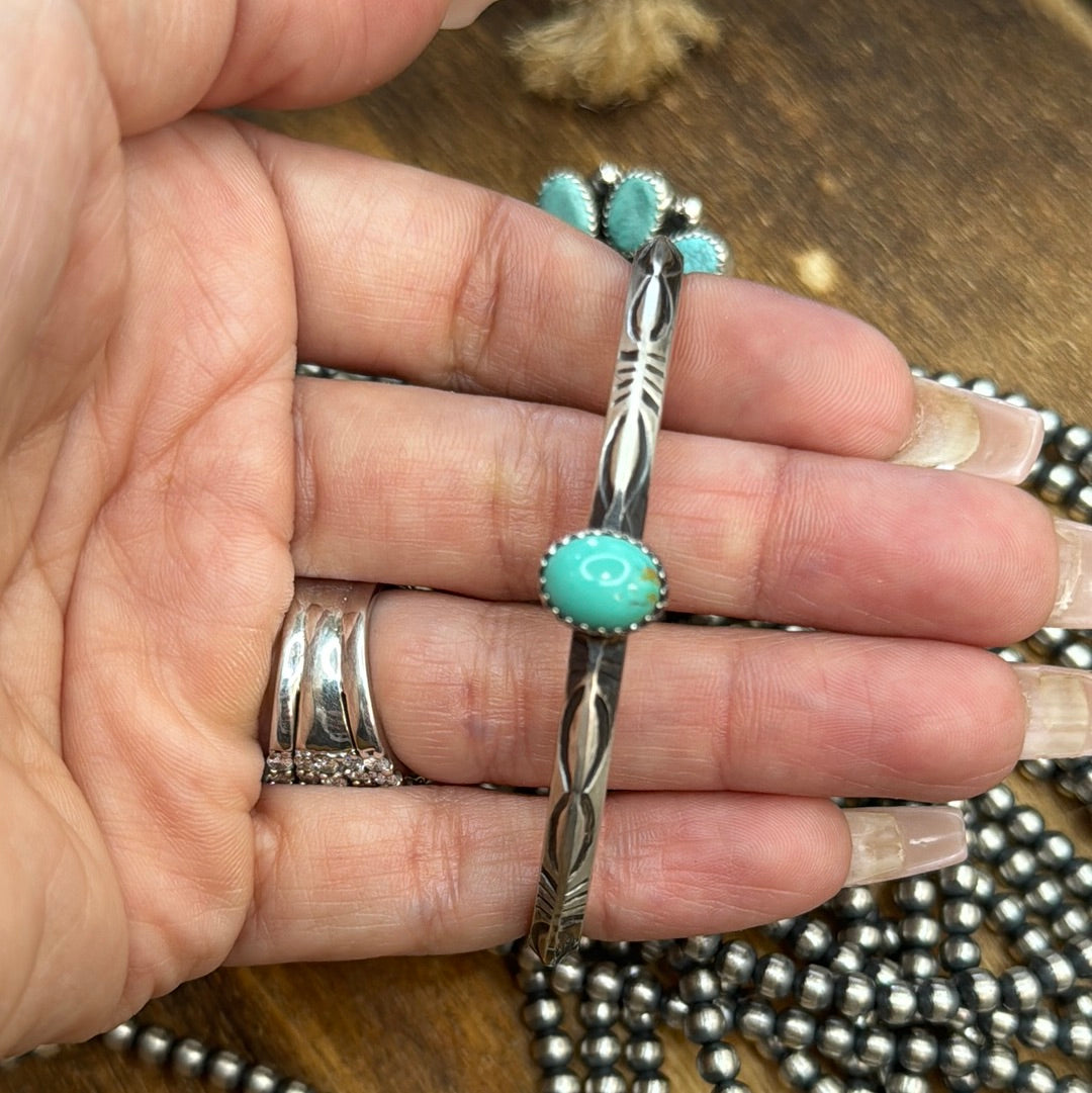 Turquoise Sterling Silver Cuff - A
