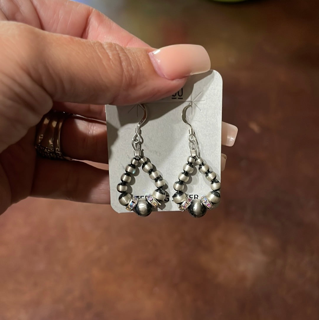 The Leah - Small Navajo Pearl Teardrop iridescent