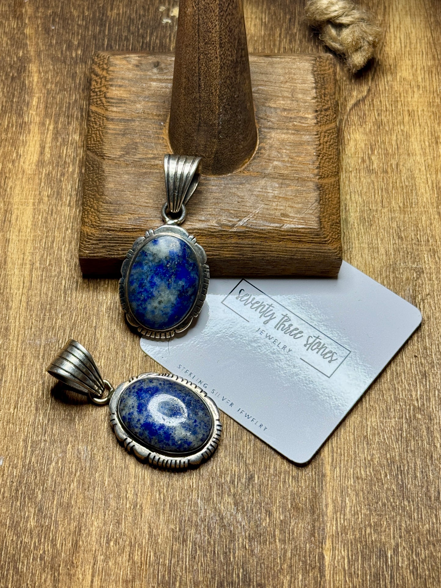 Lapis Denim Oval Pendant
