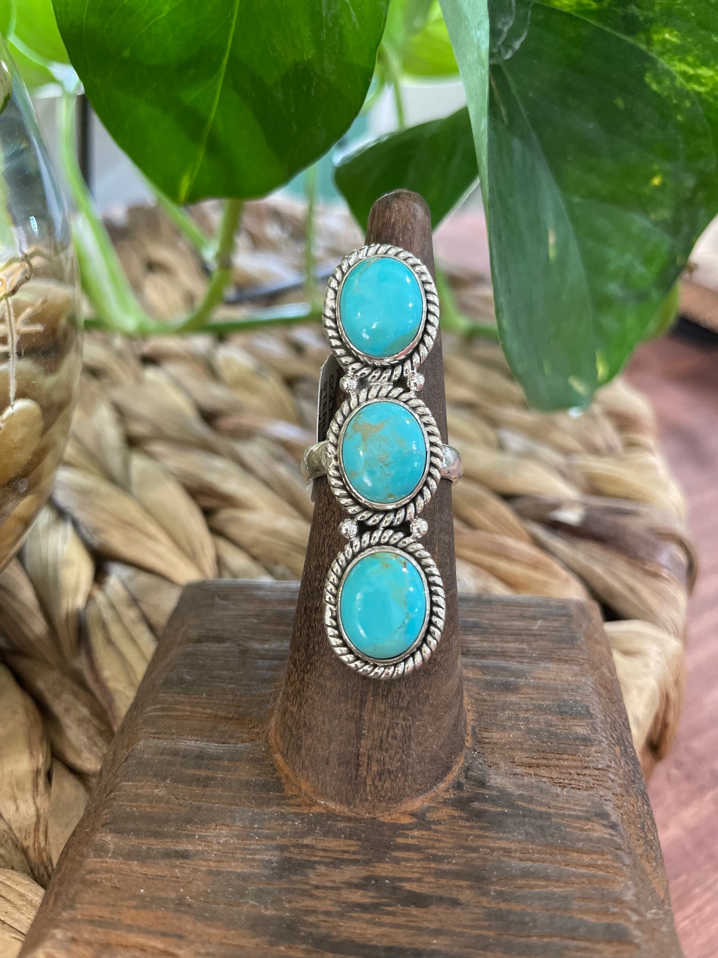 Turquoise 3 Stone Ring size 7