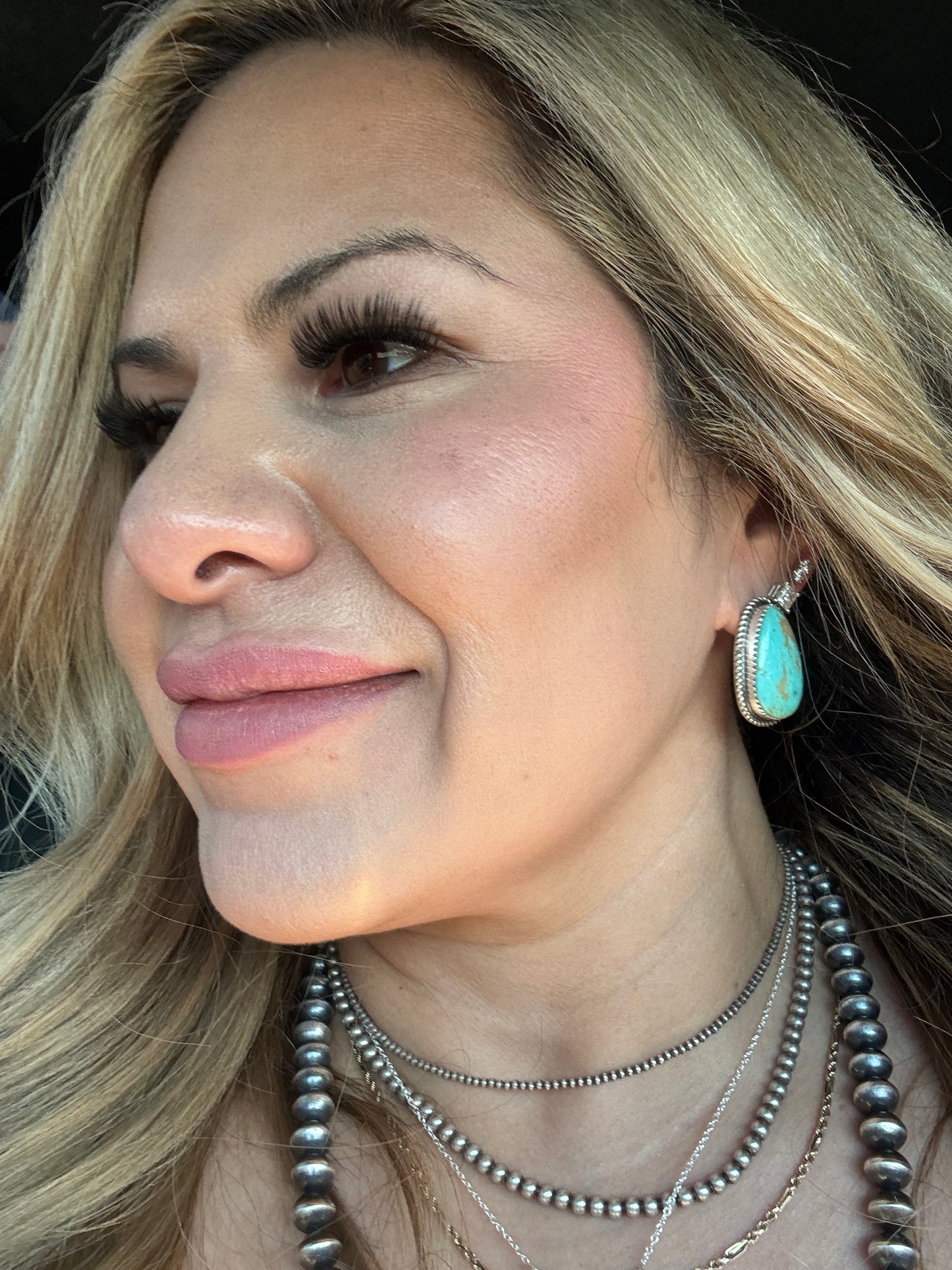 Large Kingman Turquoise Earrings