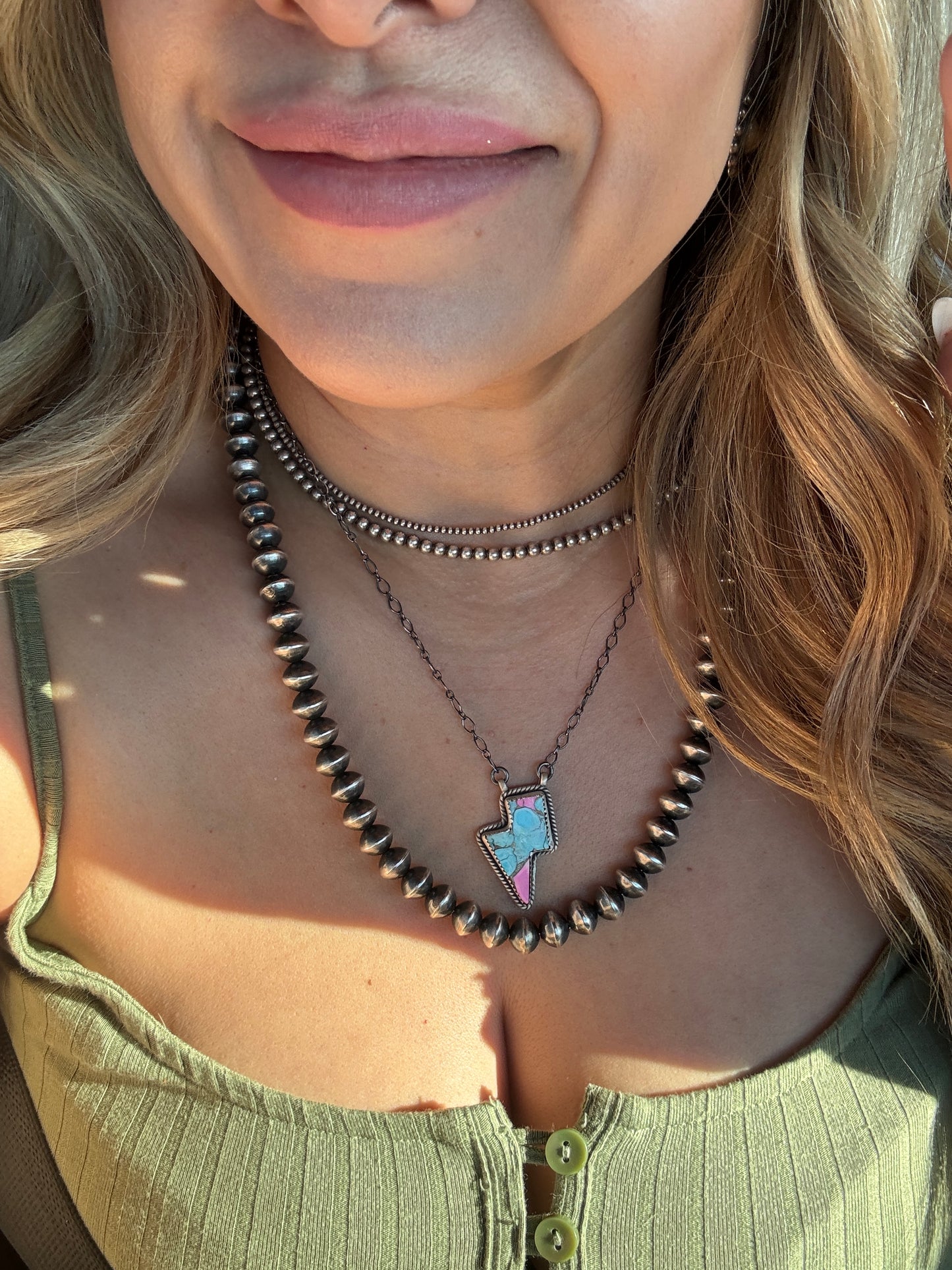 Hada Cotton Candy Lightning Bolt Necklace