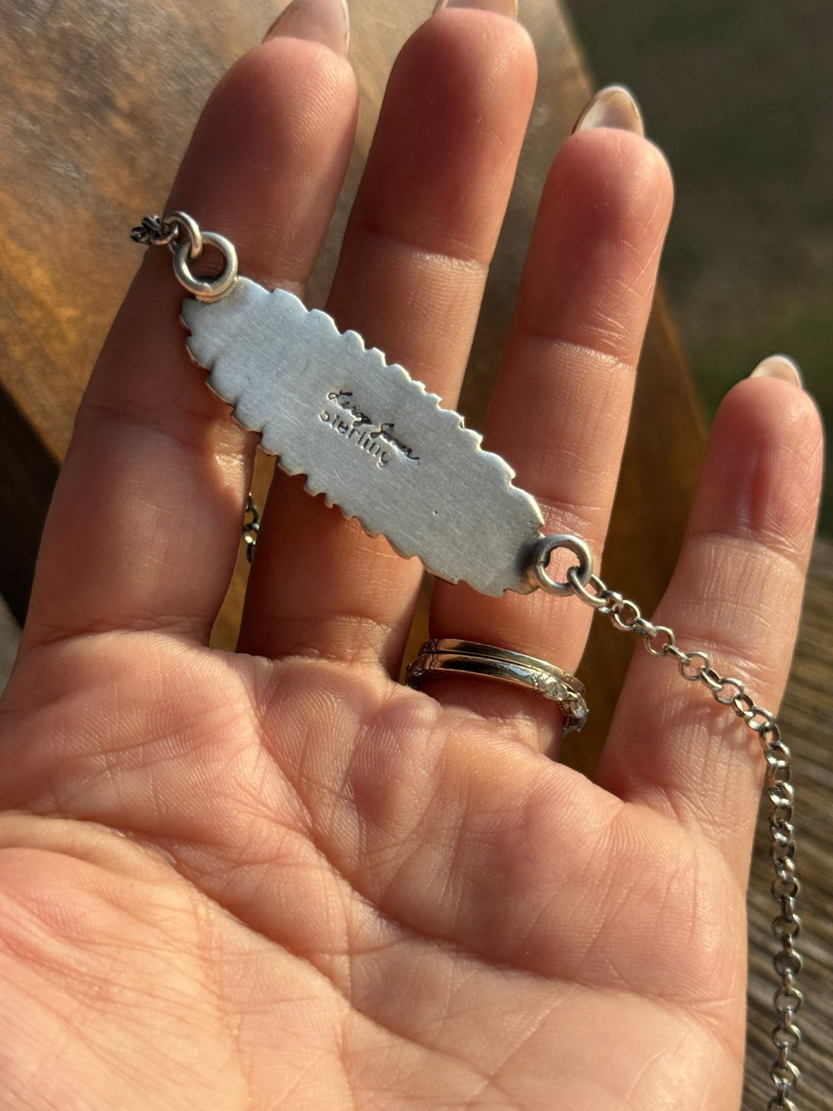 Starburst Bar necklace with turquoise