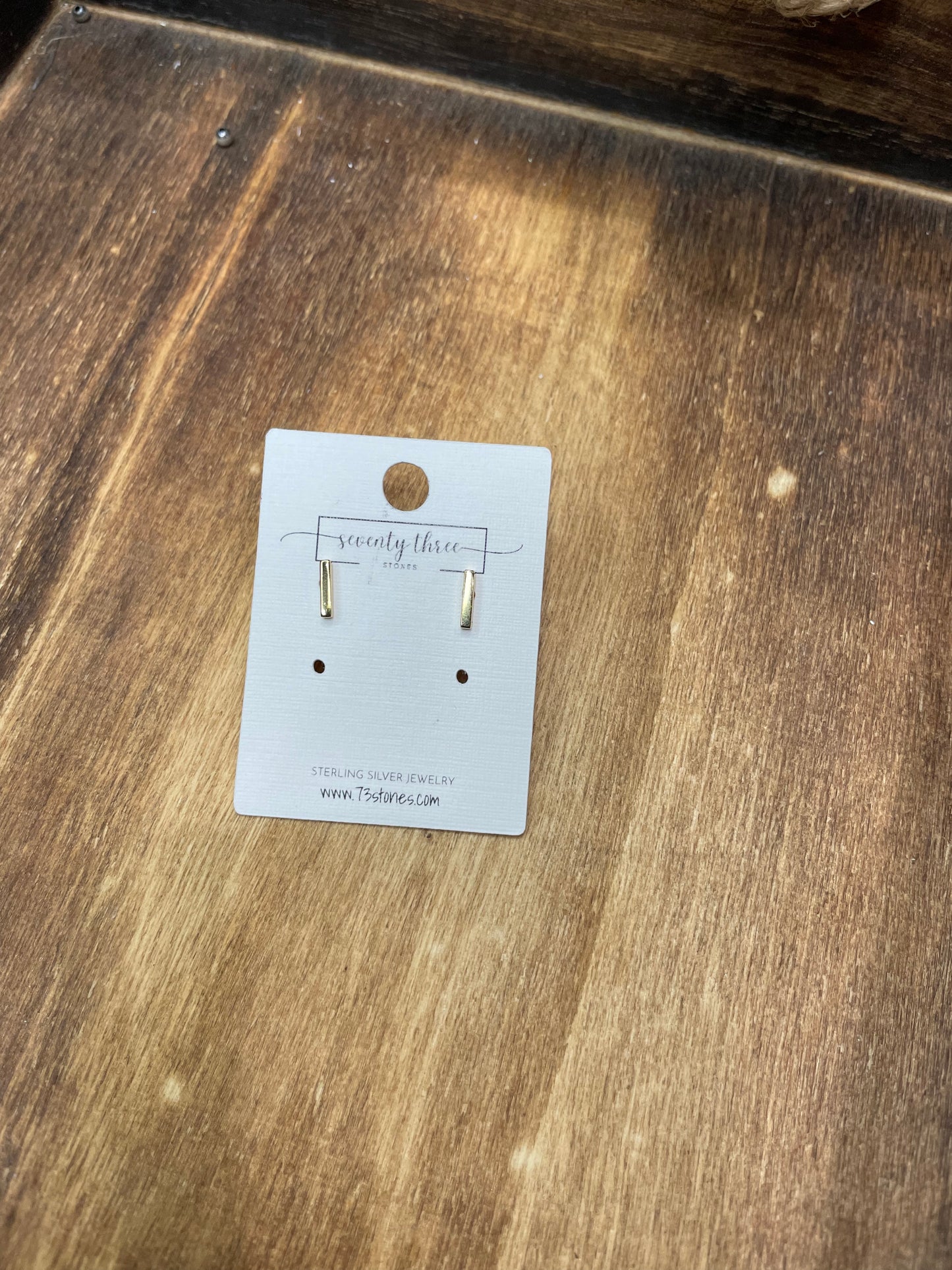 Gold bar earrings 1/4”