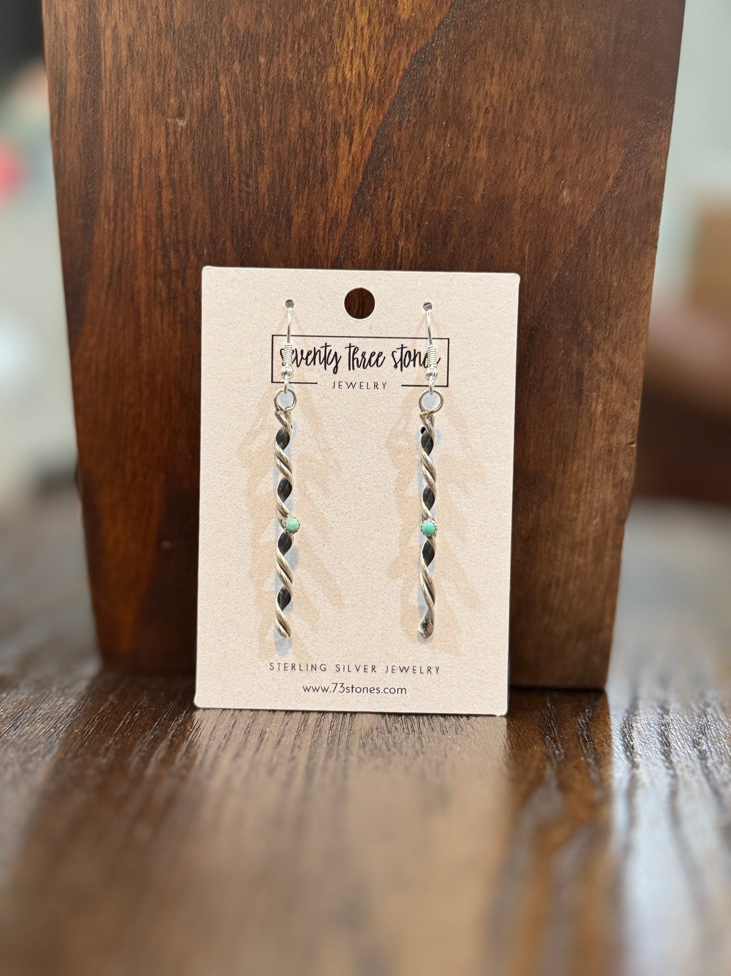 Sterling Silver Double Twist Strand + Turquoise