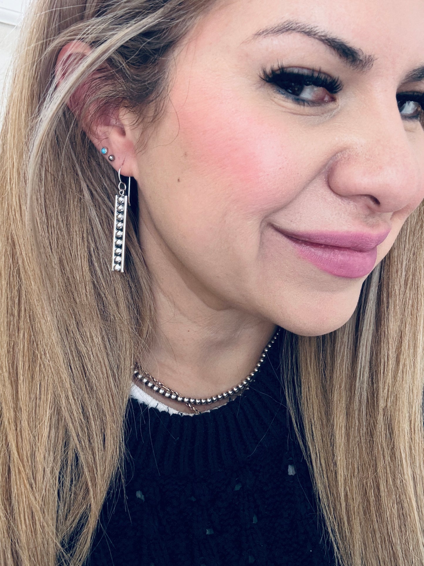 Bar Ball Earrings 1.5" -Dangles