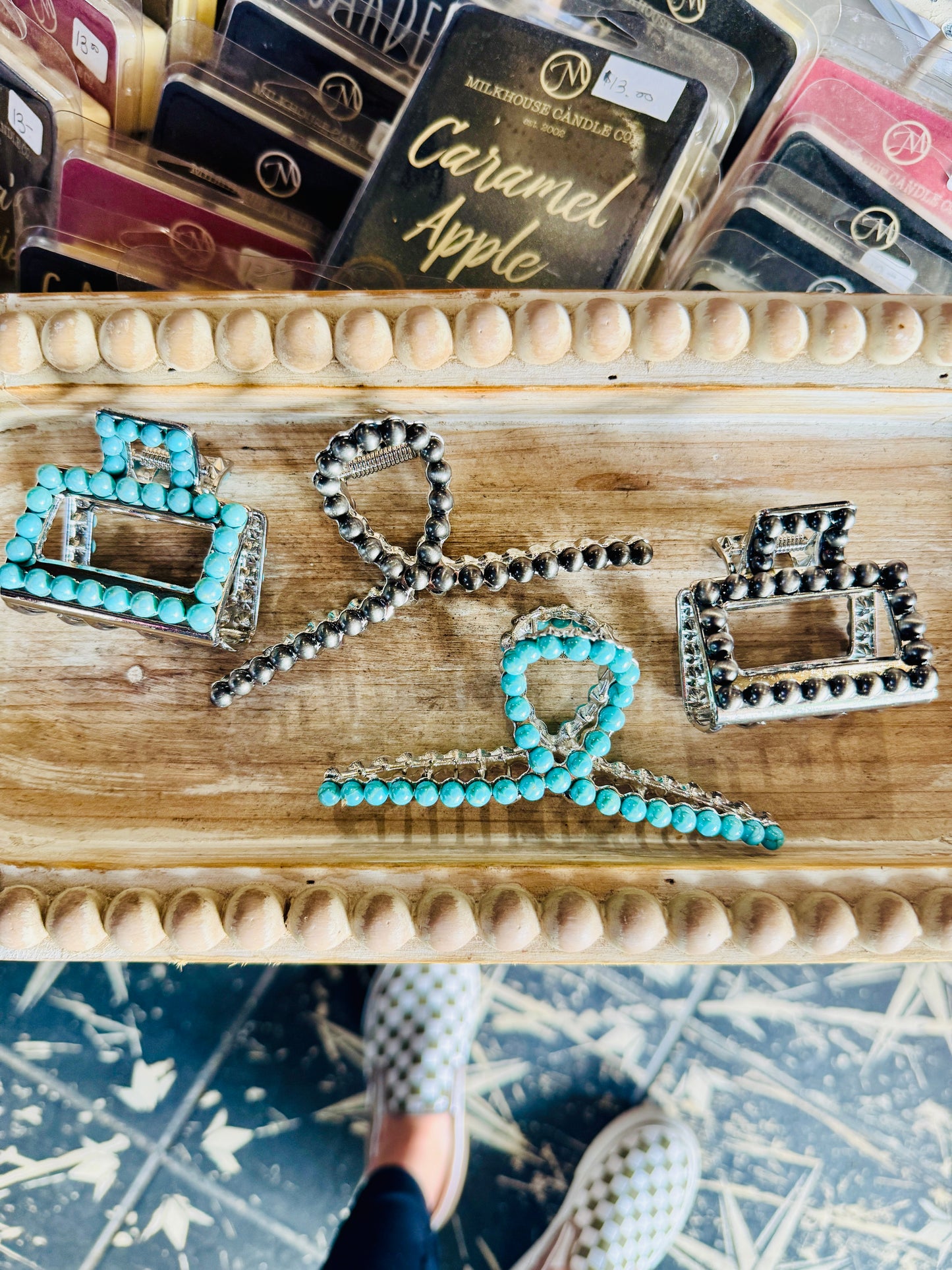 Mini Faux Turquoise Hair Claw Clip