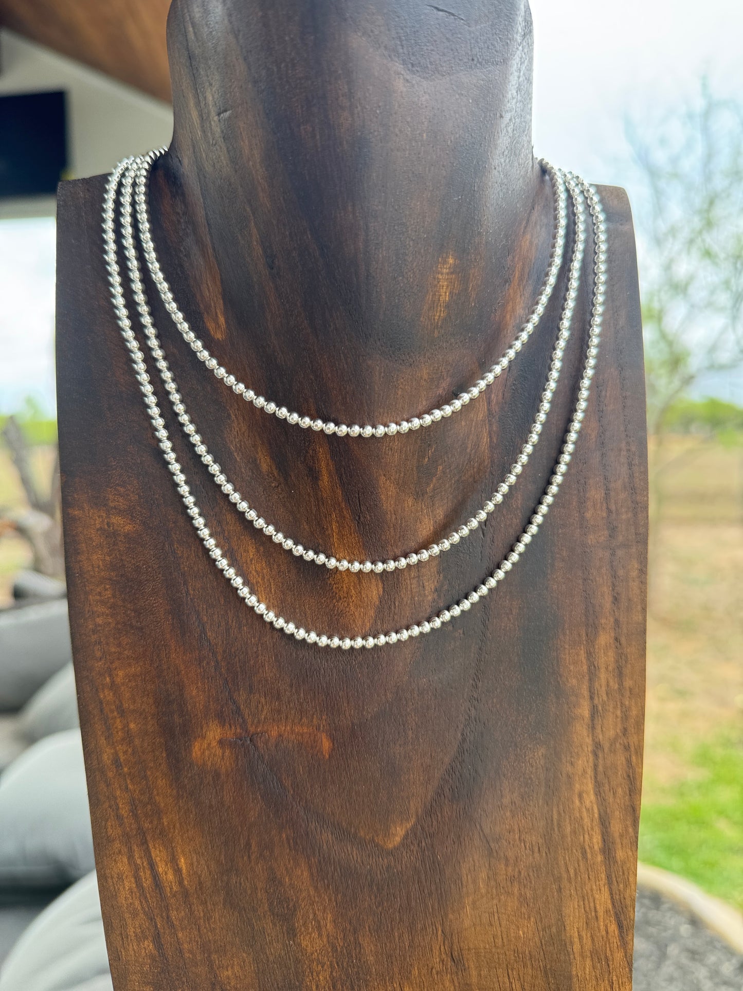 3mm High Shine Navajo Pearl Necklace