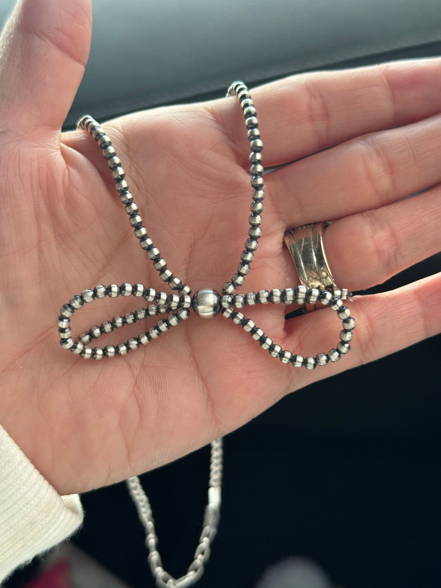 14” Bow Necklace 3mm OxyBead + 2” extender