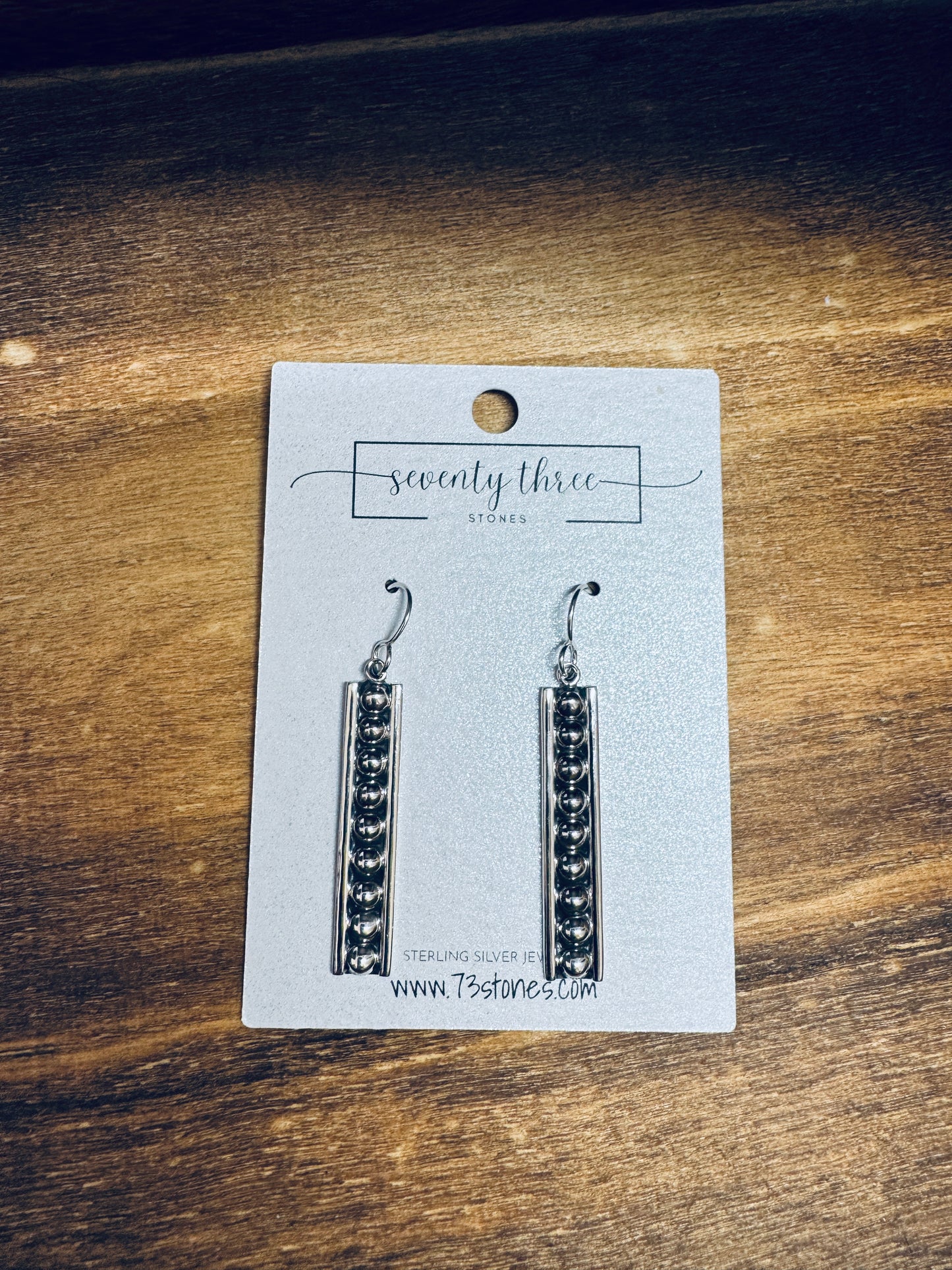 Bar Ball Earrings 1.5" -Dangles