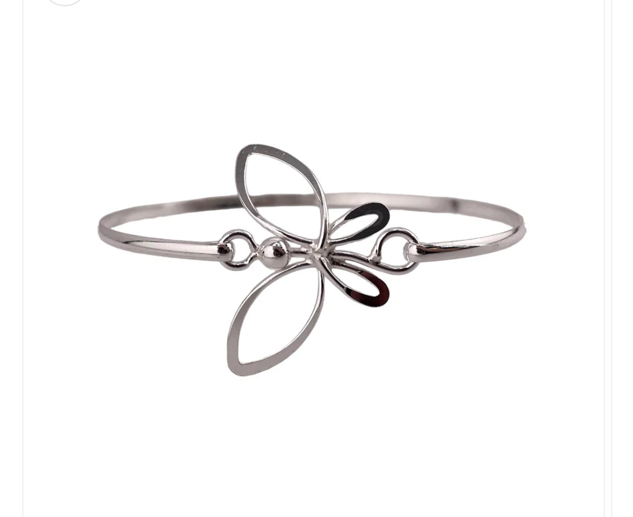 Butterfly Latch Bangle Bracelet Sterling Silver