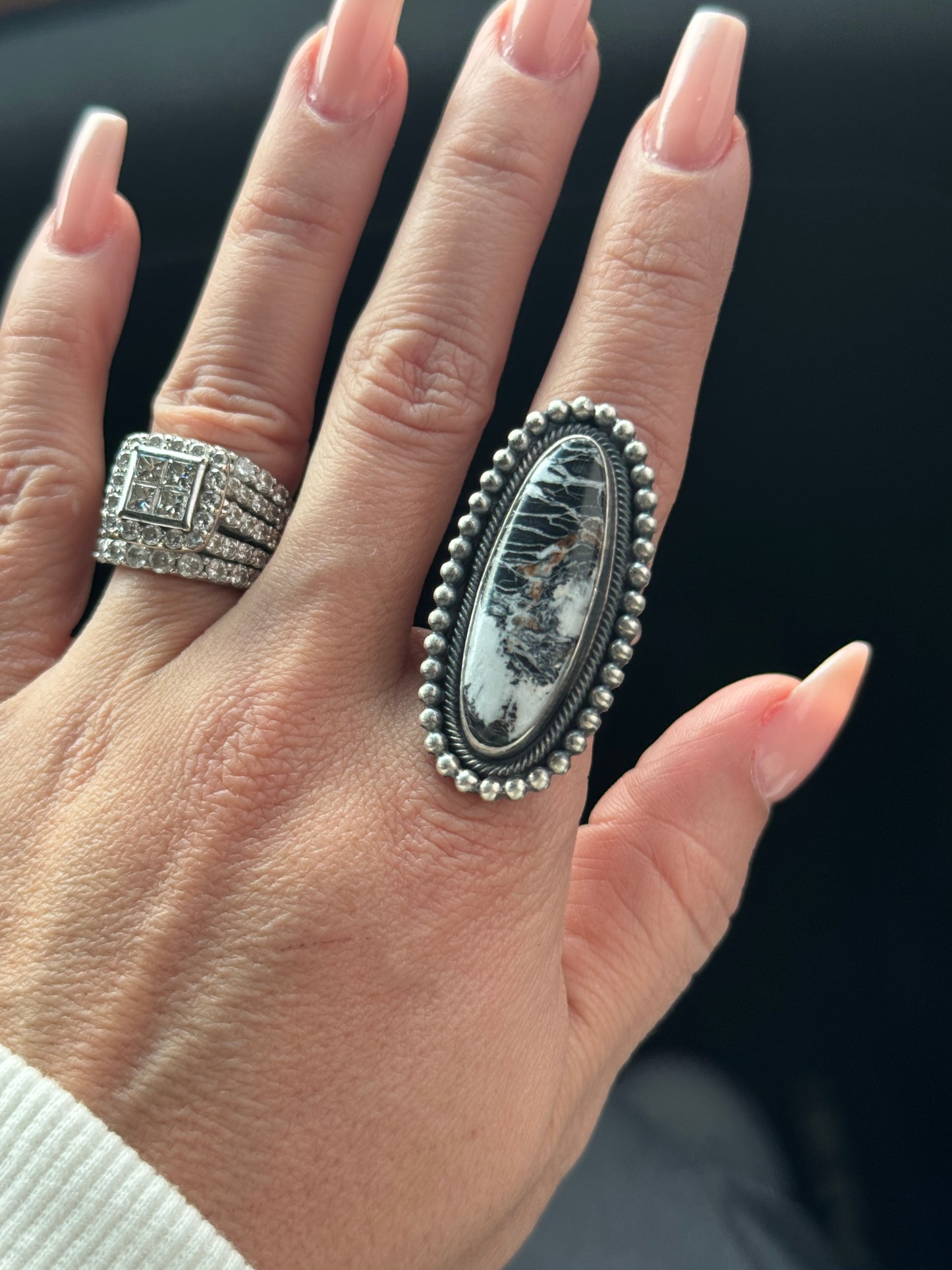 White Buffalo ring size 7 by Jameson Garcia
