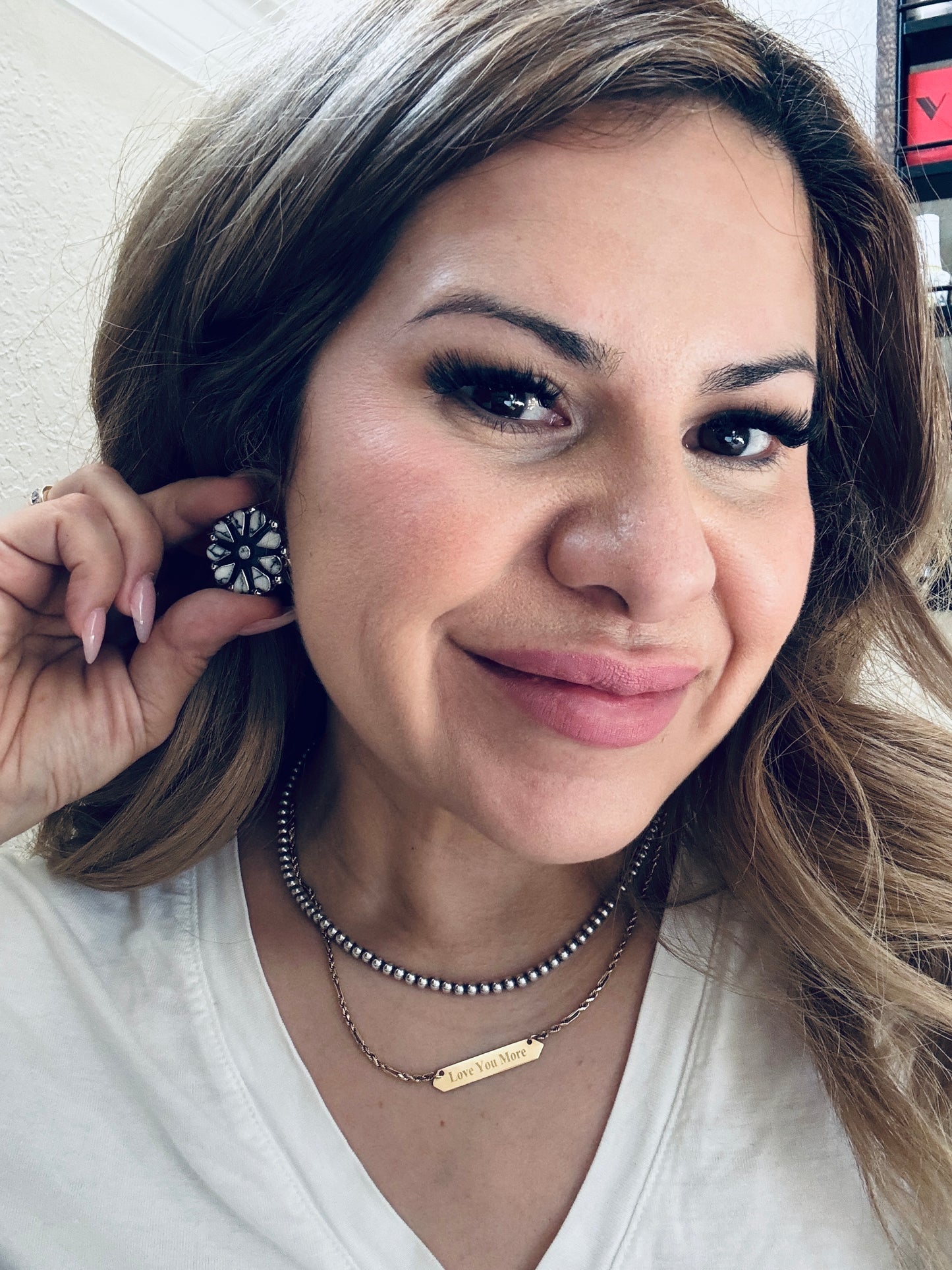 White Howlite Cluster Earring