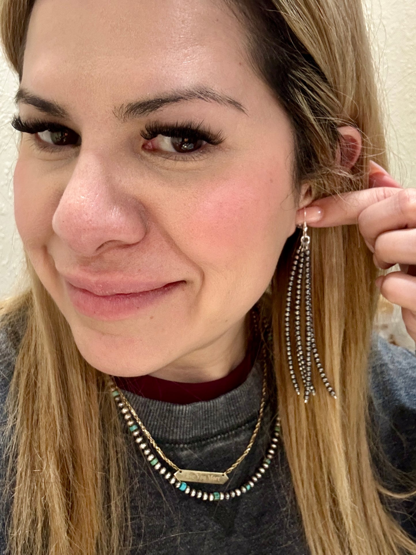 The Navajo 3mm 5 Strand Earring 4”