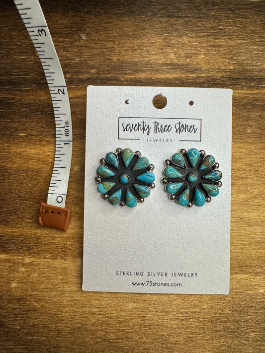 Turquoise Cluster Earring 1”