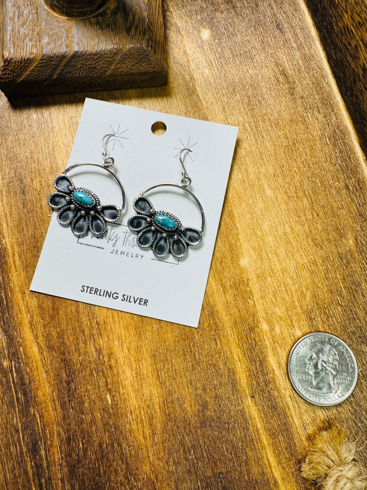 Turquoise Half cluster petal Dangles