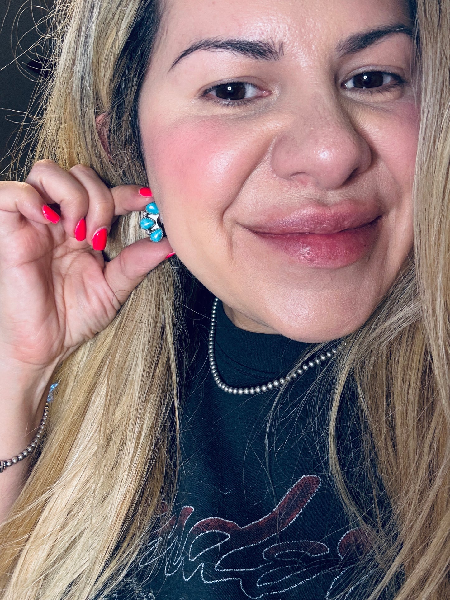 3 stone Turquoise Cluster Earring