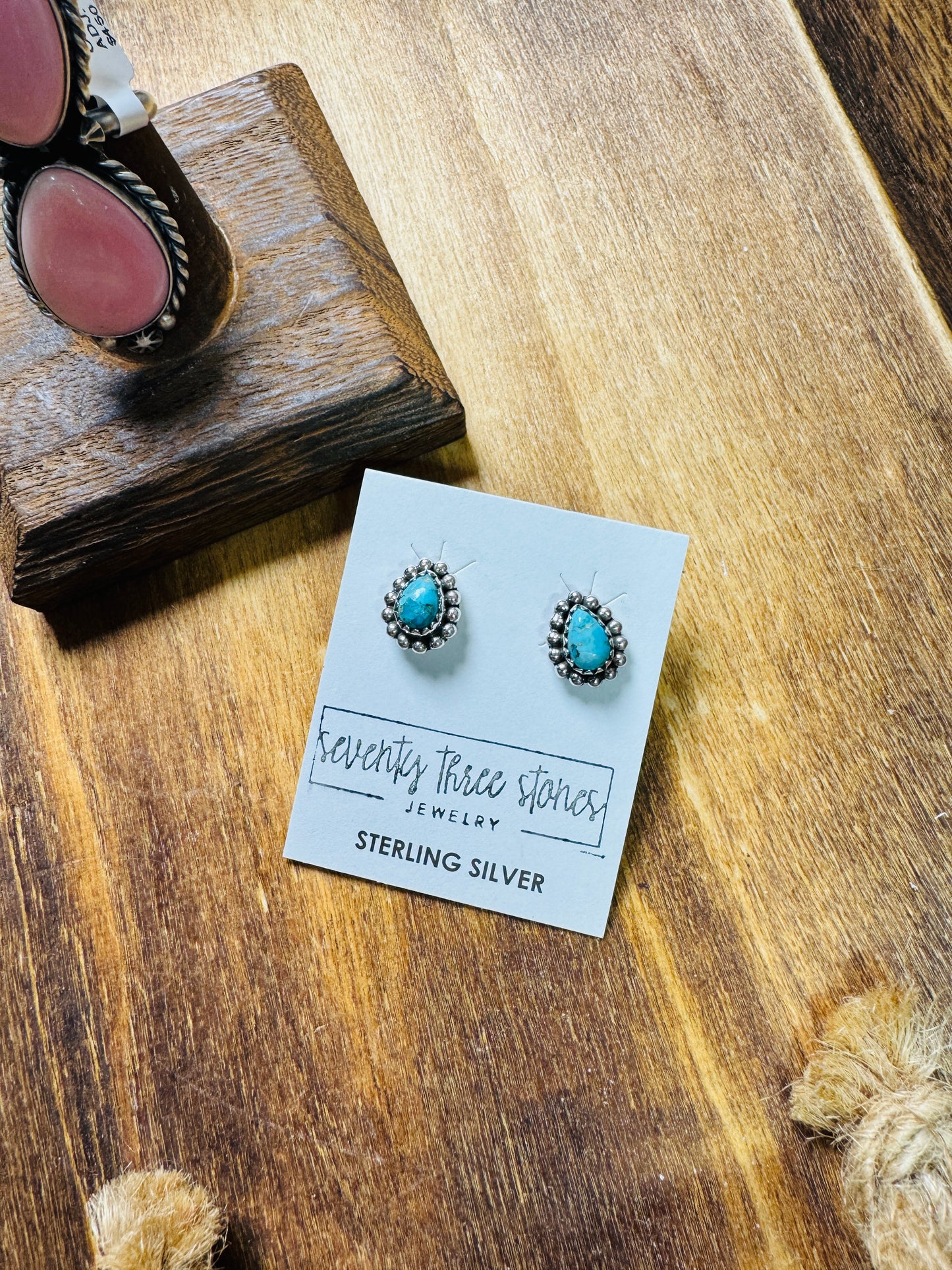 1/2” Turquoise Teardrop Stud