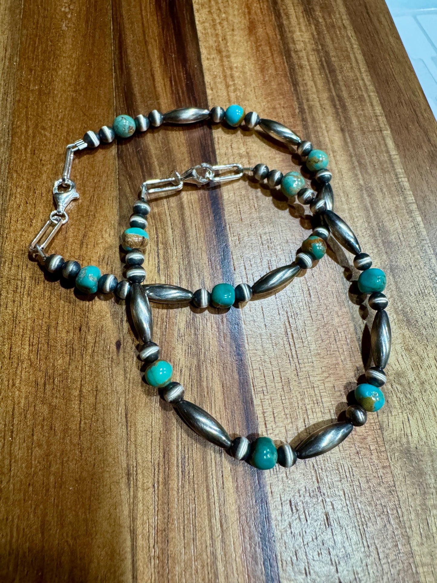 Melon Bead bracelet + turquoise