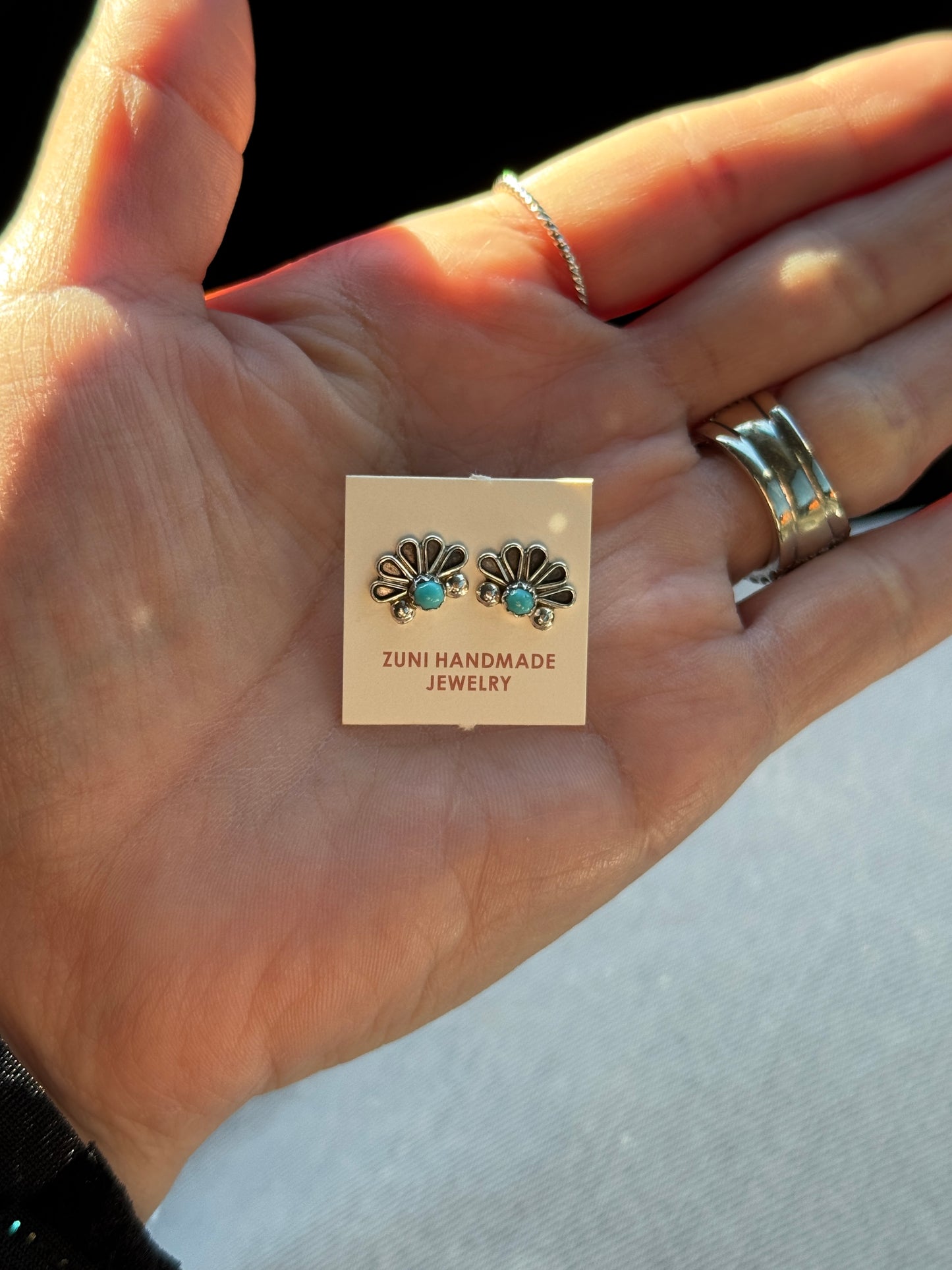 Turquoise Half cluster studs 1/4”