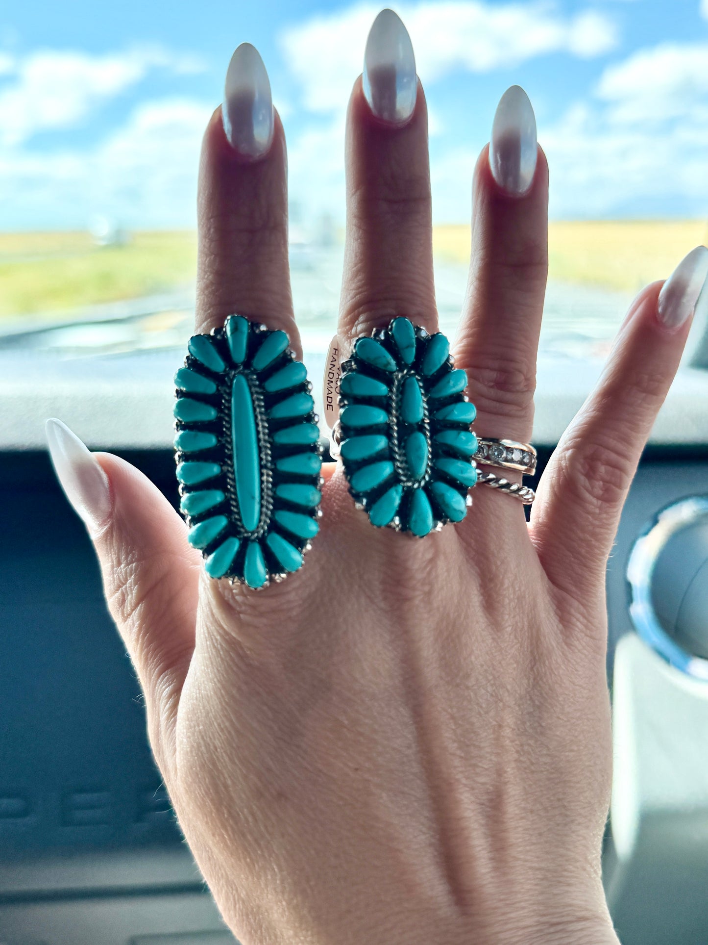 Cluster Ring Turquoise Size 8 Kingman