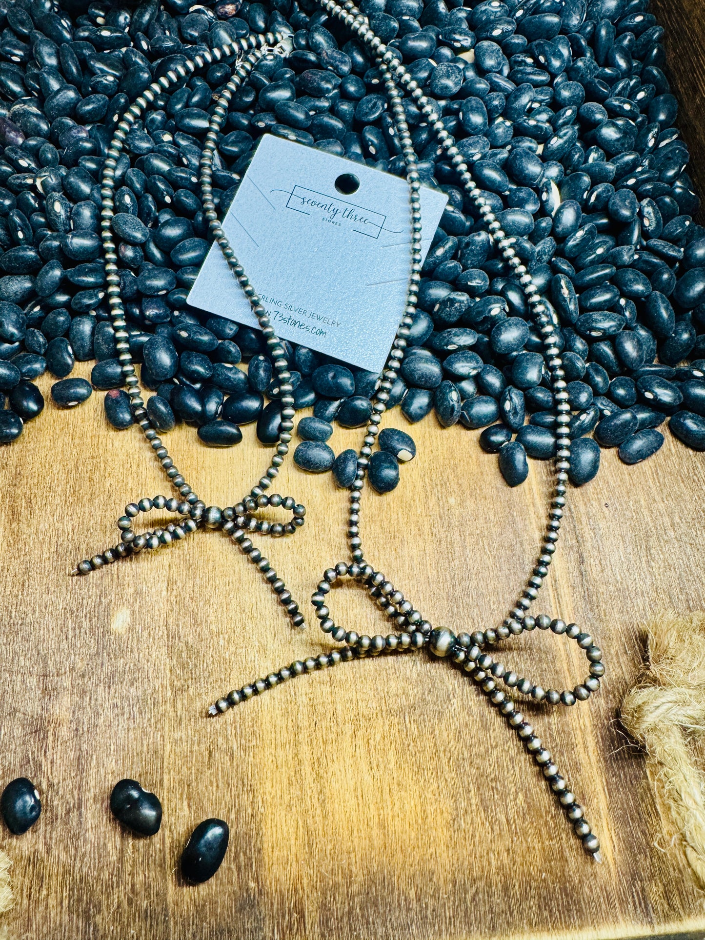 18” Bow Necklace 3mm sterling pearls