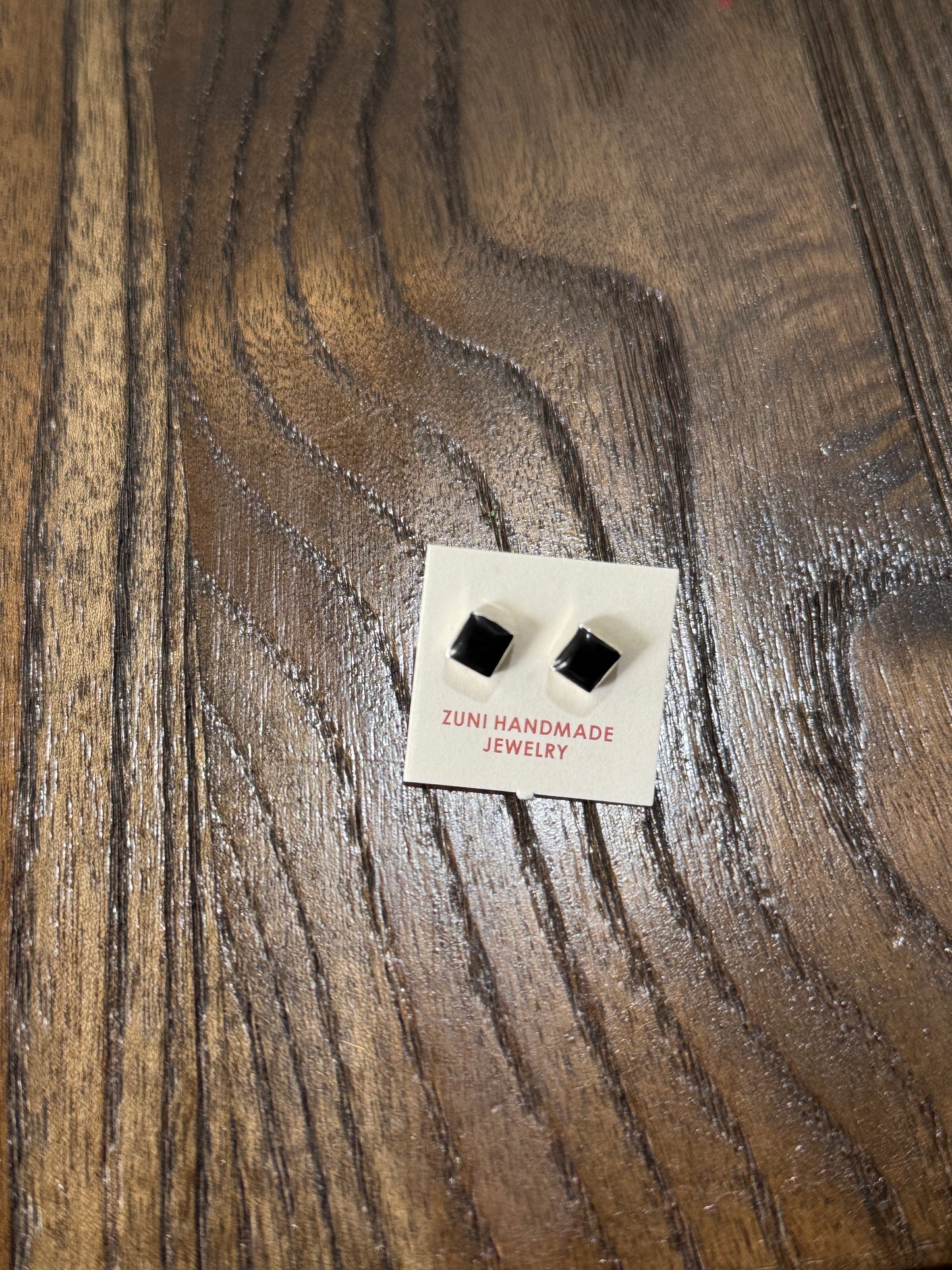 Black onyx square stud