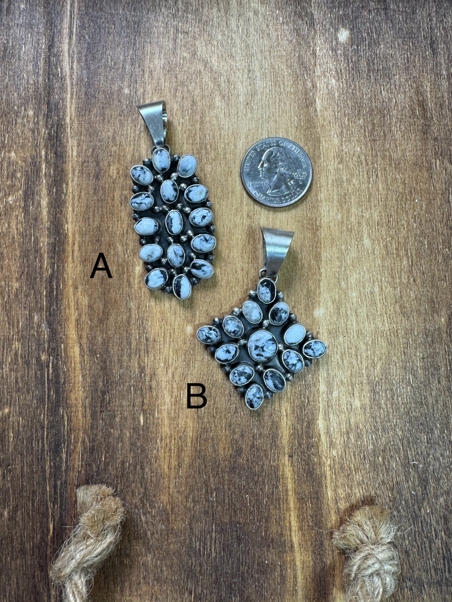 White Buffalo Cluster 2” Pendant A