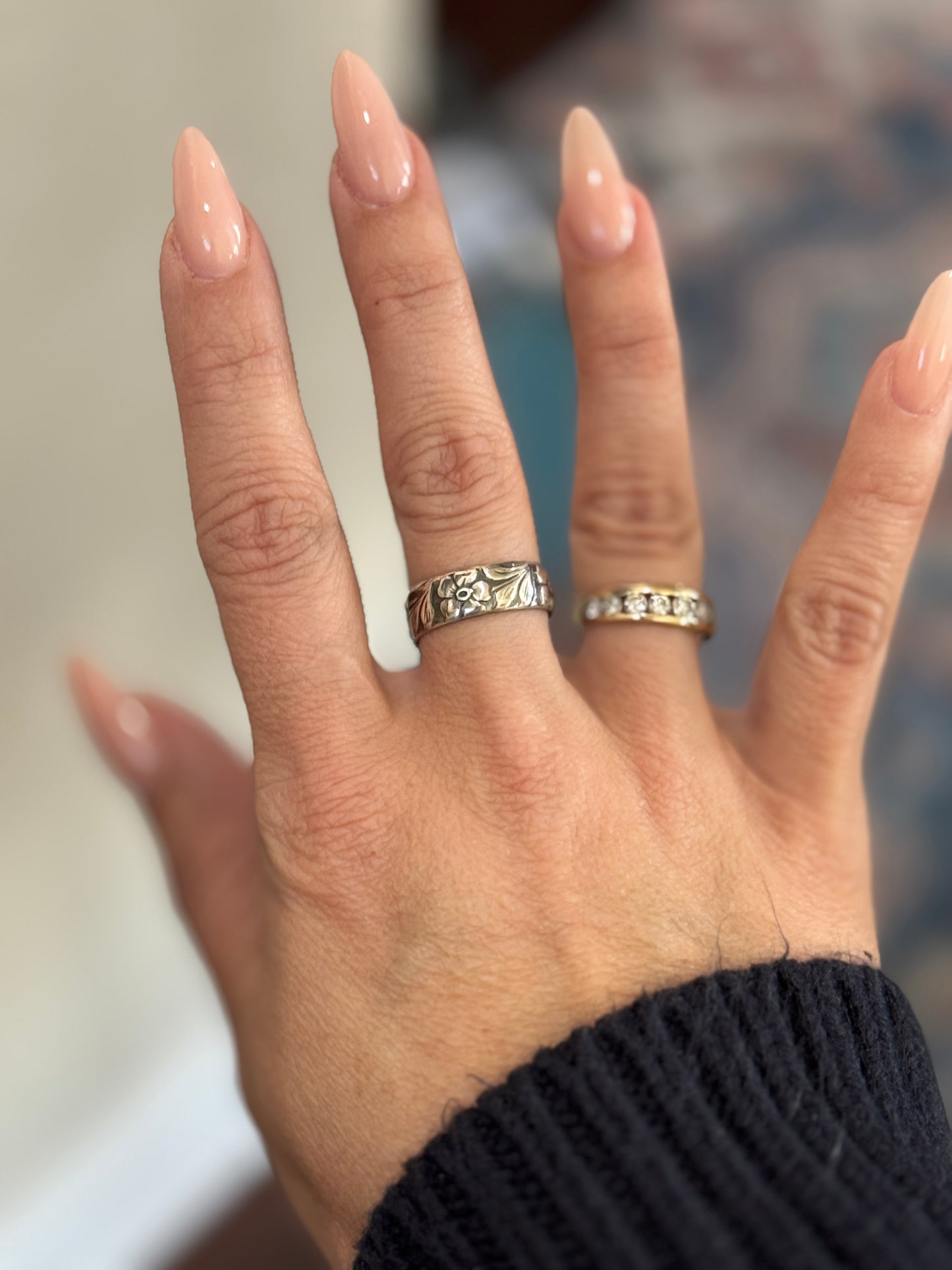 Tooled Flower Ring