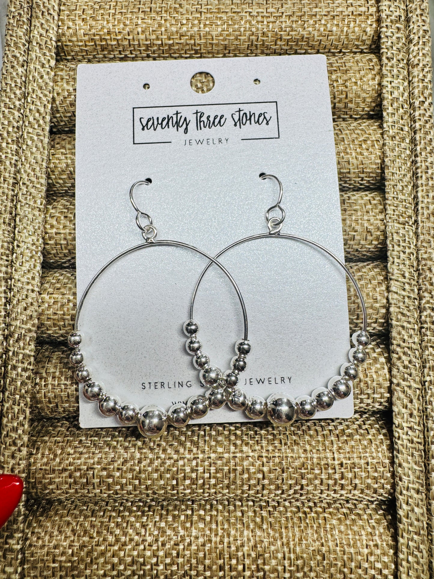 2” Silver Hoops with sterling pearls