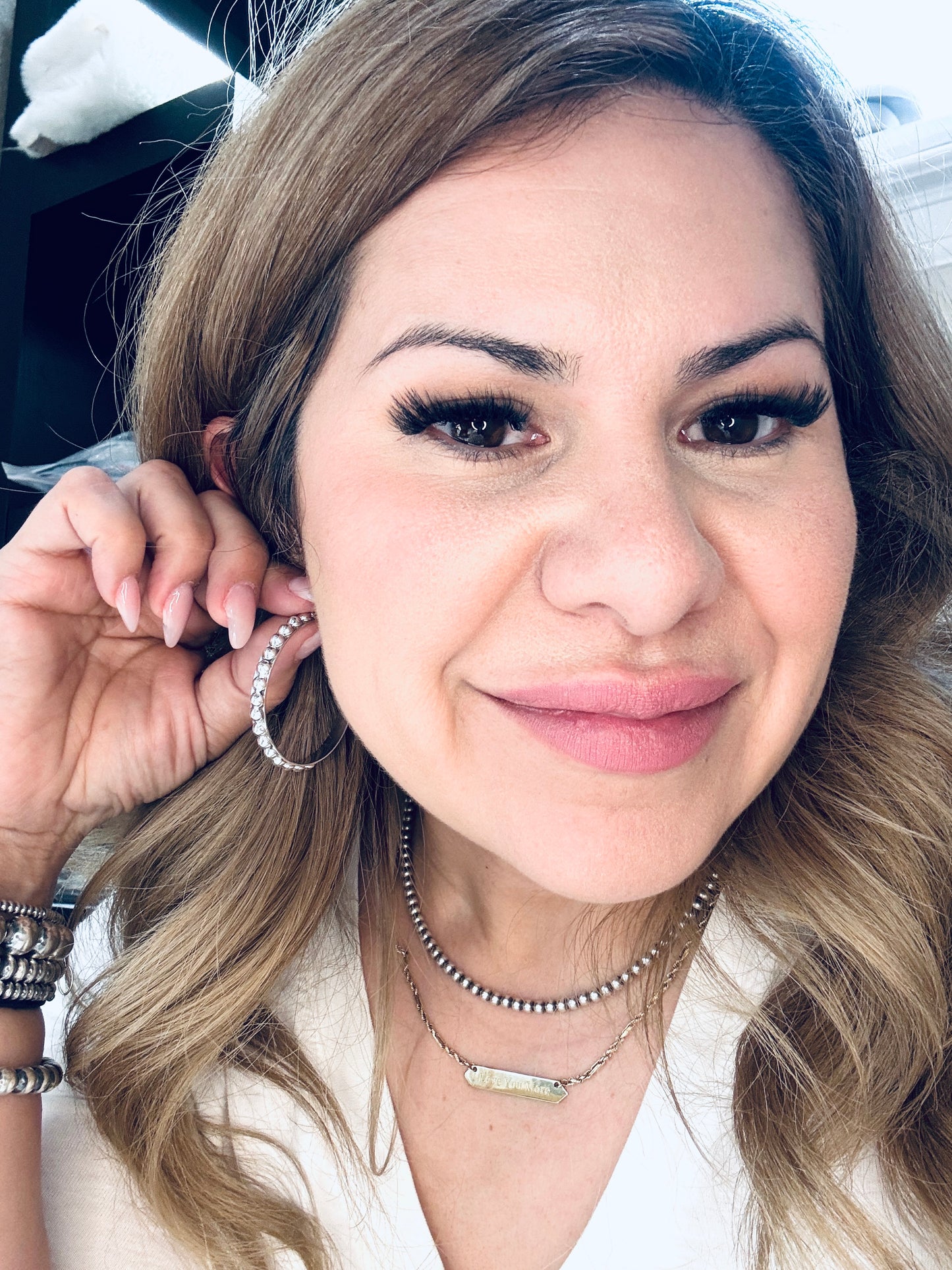 Small Hoop Ball Earring