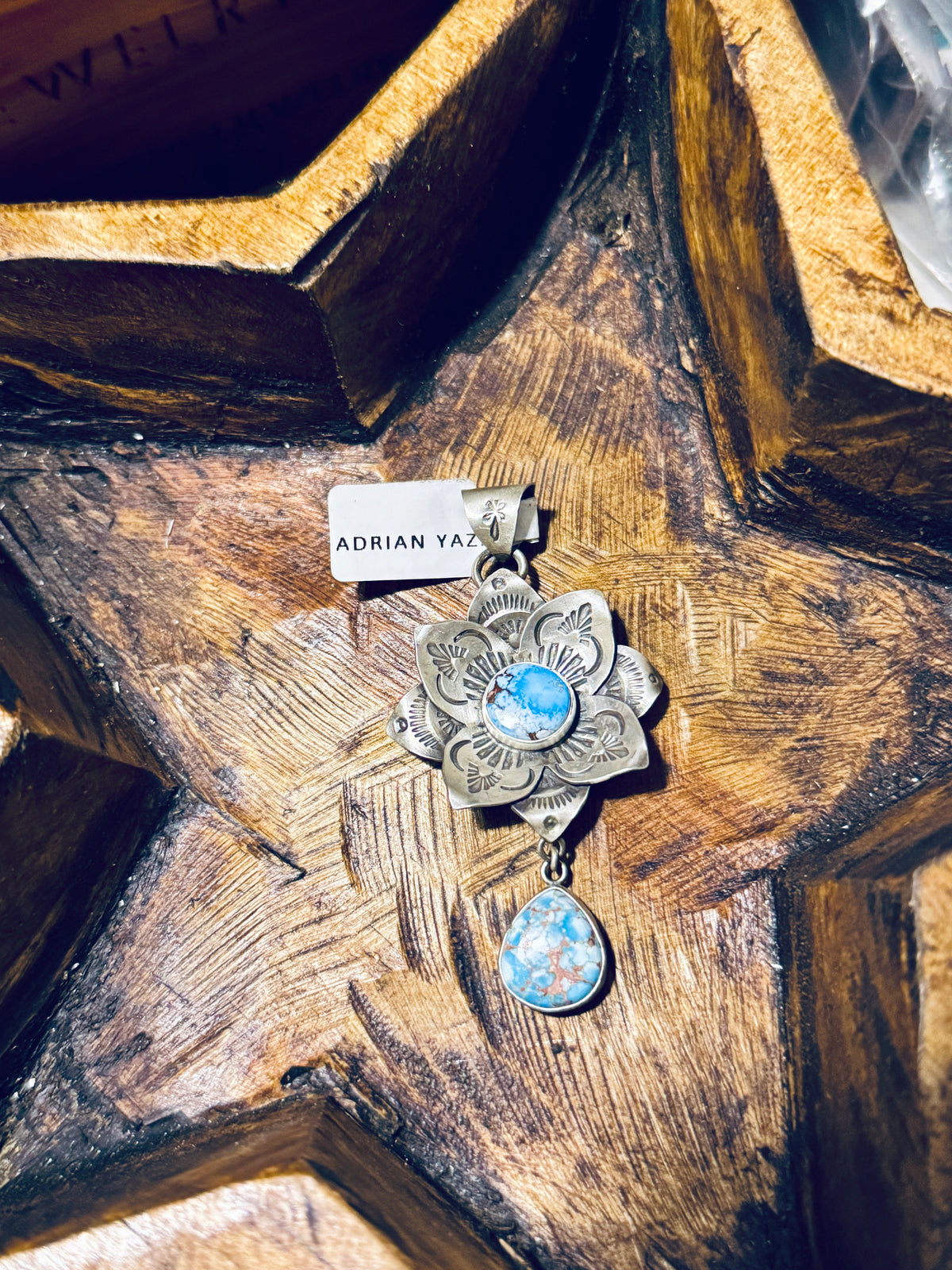 Golden Hills Turquoise Pendant, Adrian Yazzie